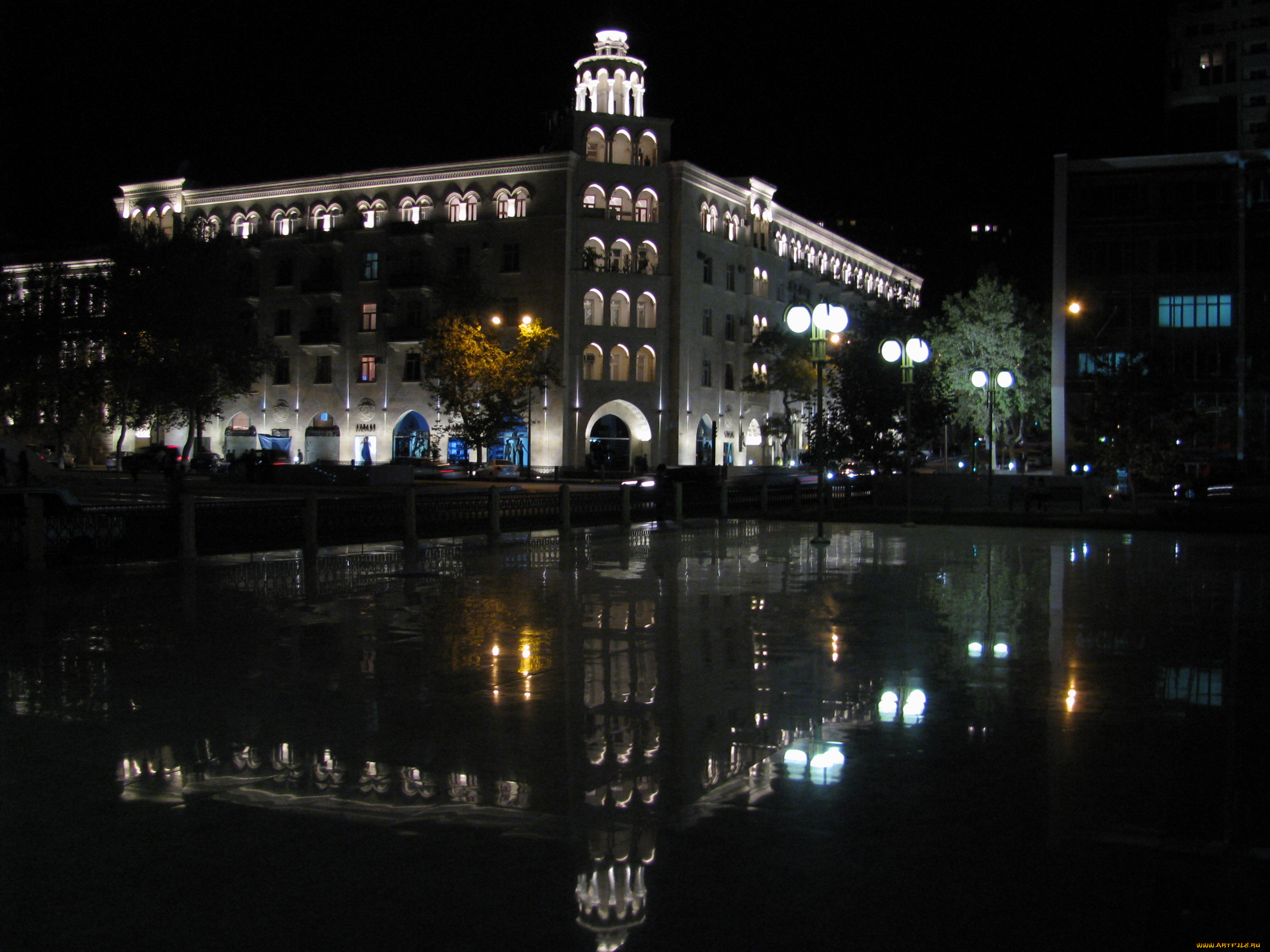 города, огни, ночного