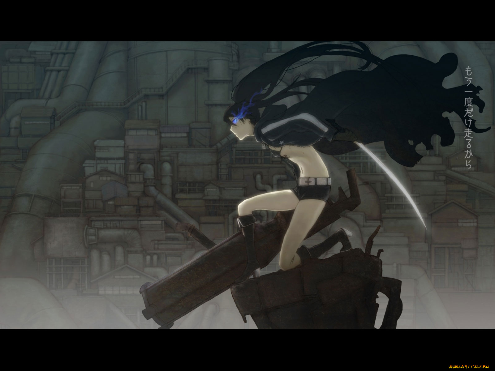 аниме, black, rock, shooter