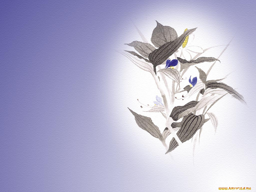 рисованные, цветы