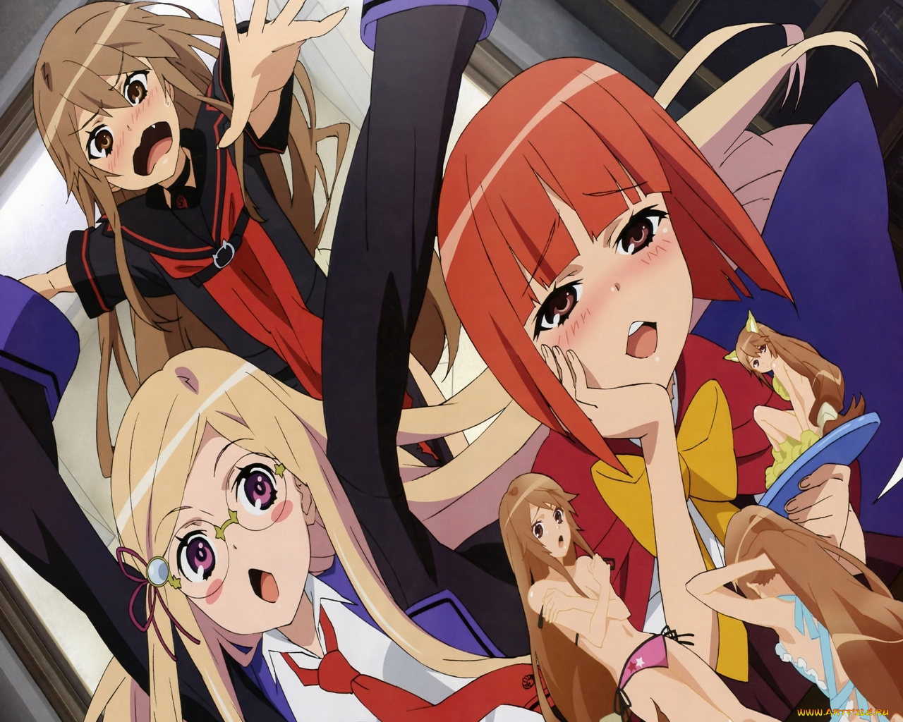 аниме, ookami, san, to, shichinin, no, nakama, tachi