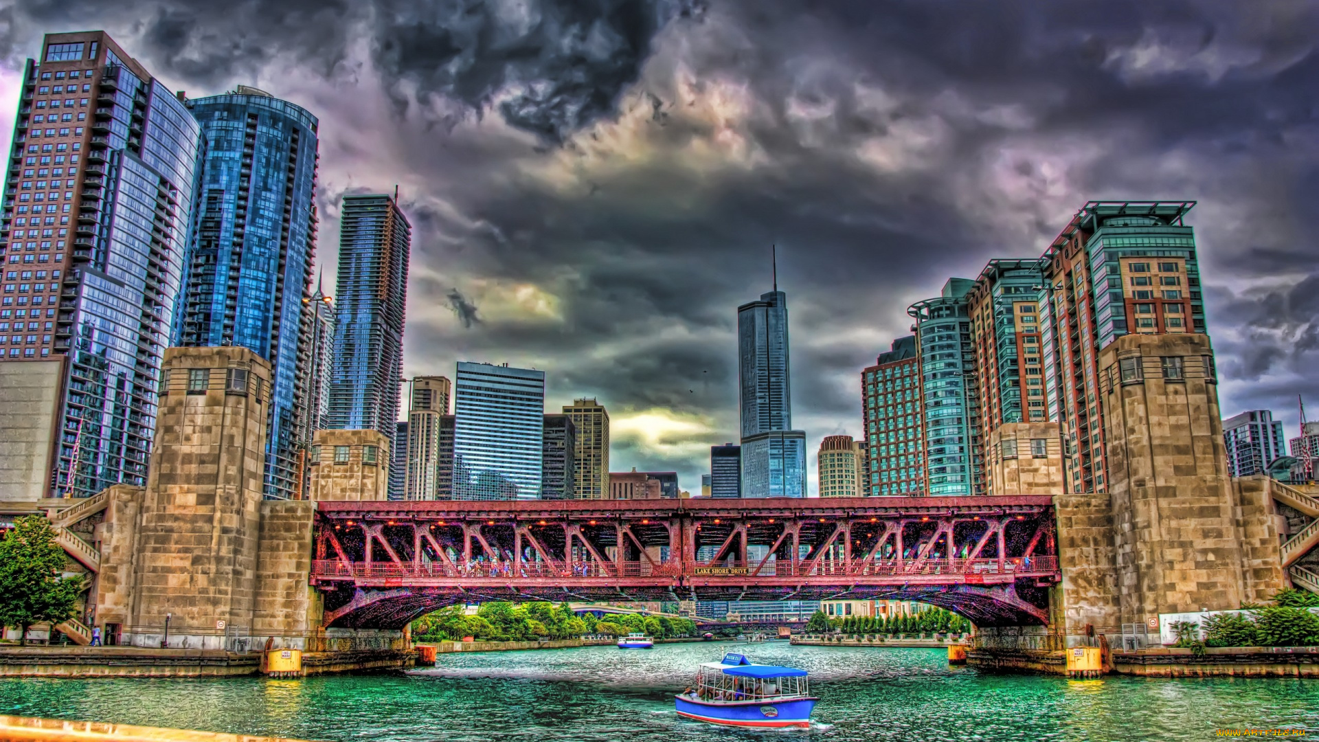 города, Чикаго, сша