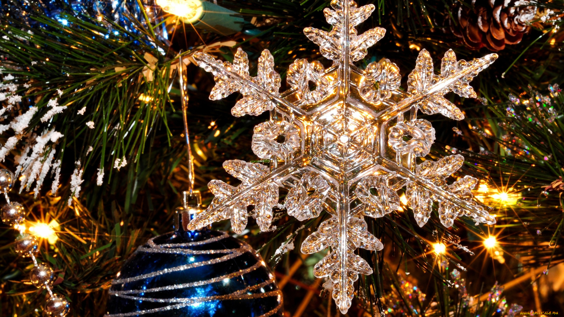 праздничные, снежинки, звёздочки, снежинка, шарики, елка