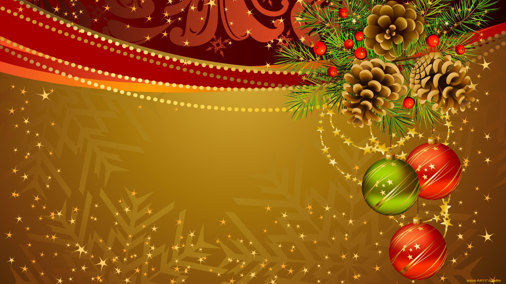 праздничные, векторная, графика, новый, год, шарики, шишки