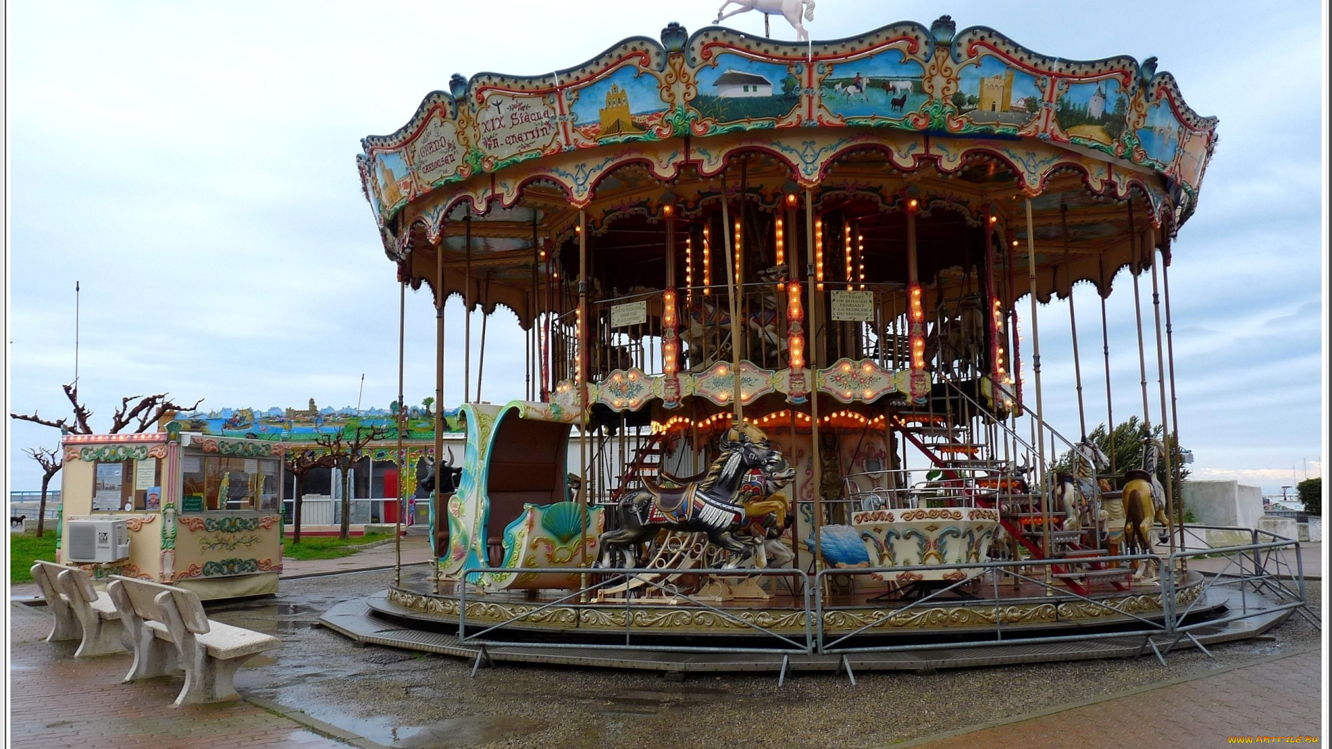 разное, карусели, качели, аттракционы, лошадки, карусель