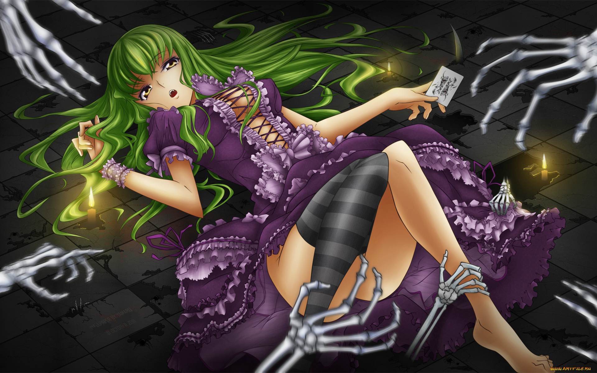аниме, code, geass, девушка, скелеты