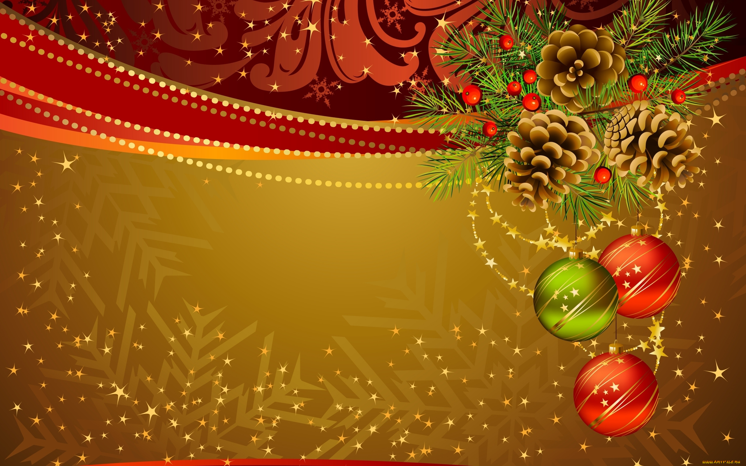 праздничные, векторная, графика, новый, год, шарики, шишки