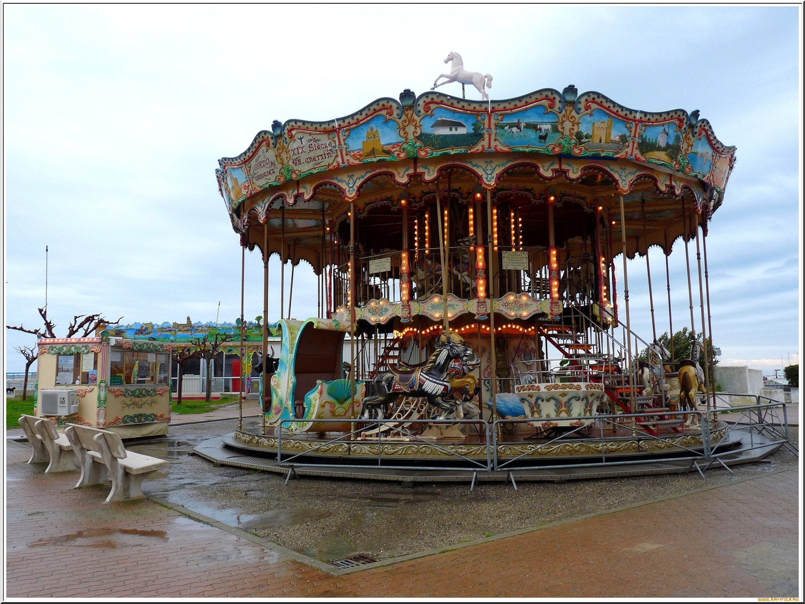разное, карусели, качели, аттракционы, лошадки, карусель