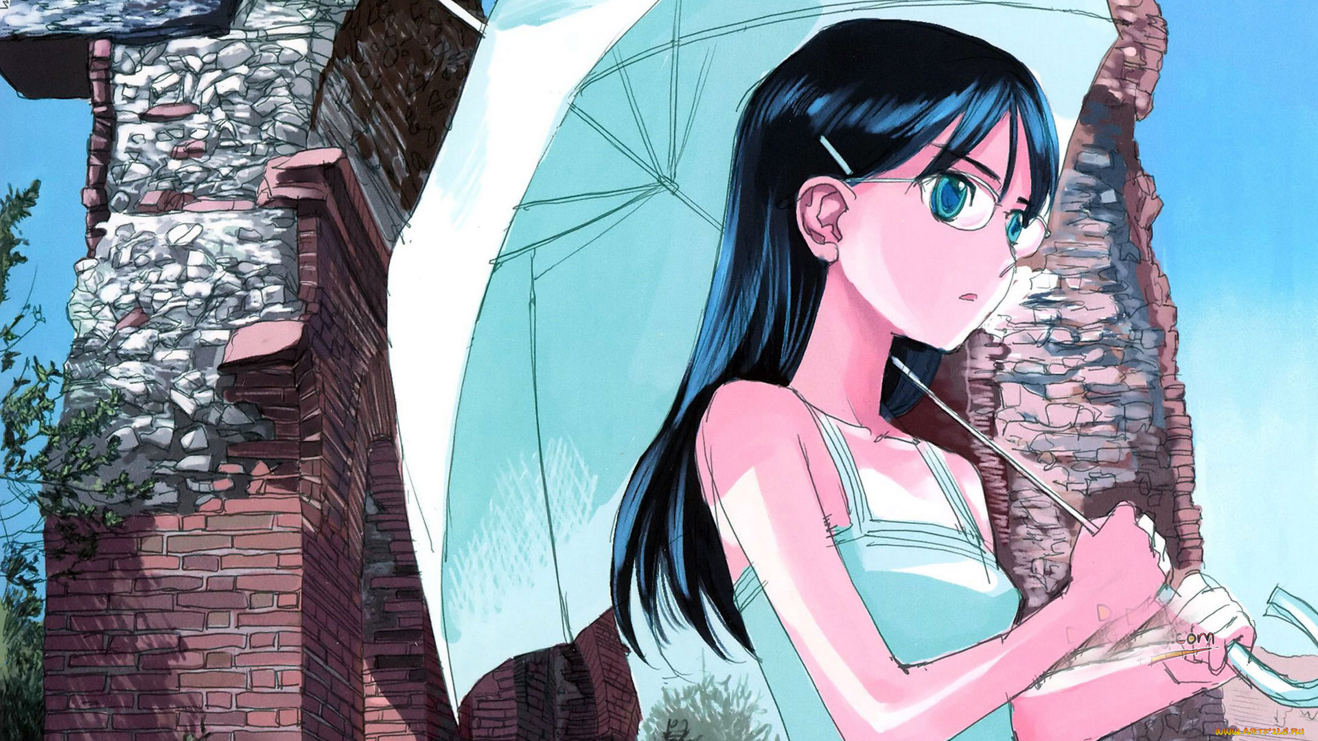 аниме, gun, slinger, girl