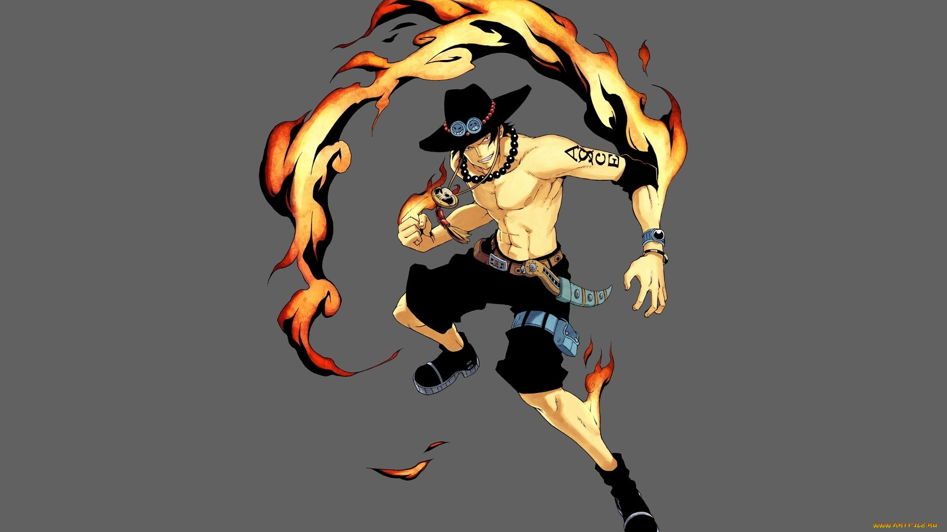 аниме, one, piece, portgas, d, ace