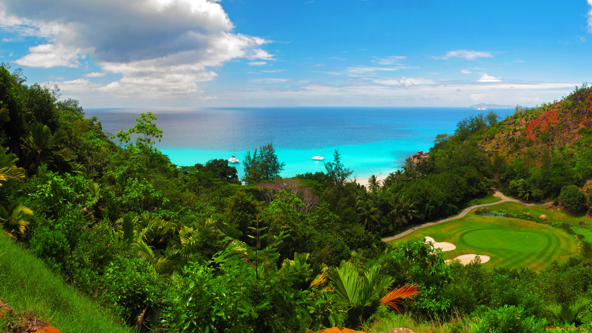 сейшелы, grand, anse, praslin, природа, побережье, долина, горы, море