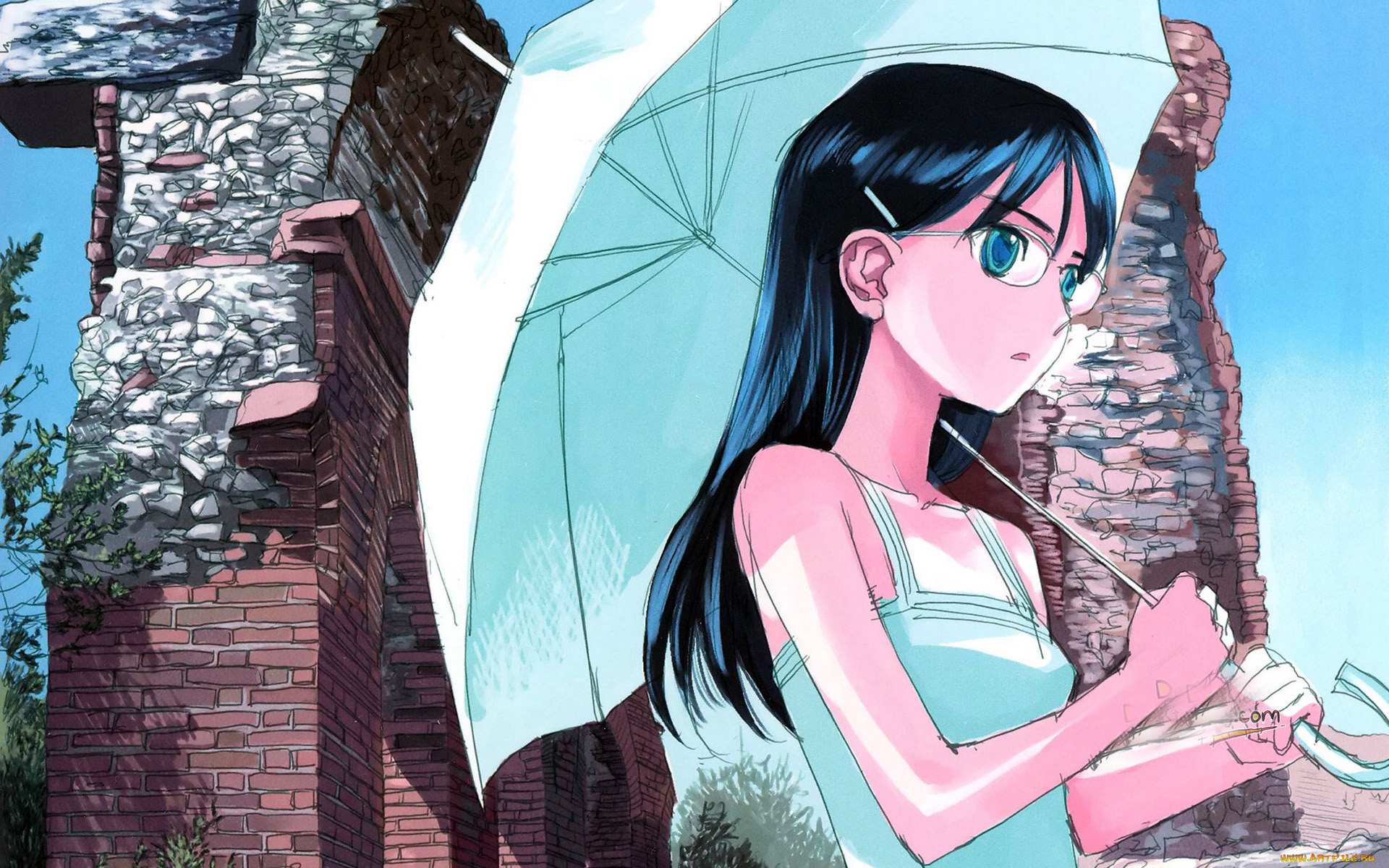 аниме, gun, slinger, girl