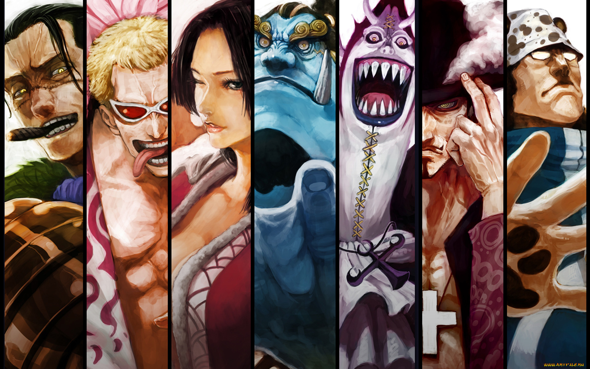 аниме, one, piece, boa, hancock, sir, crocodile, donquixote, doflamingo, dracule, mihawk, gecko, moria, jimbei