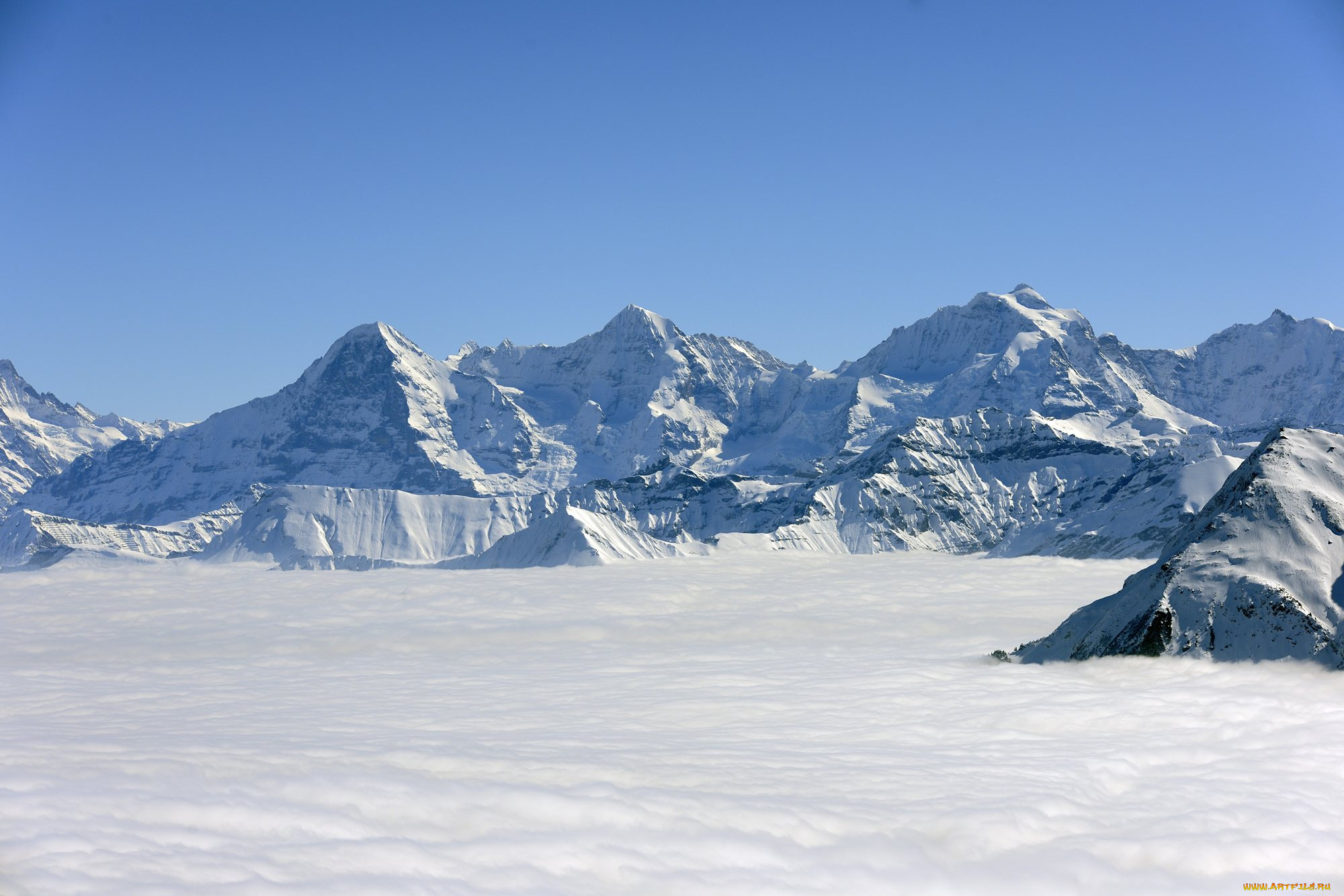 природа, зима, горы, снег