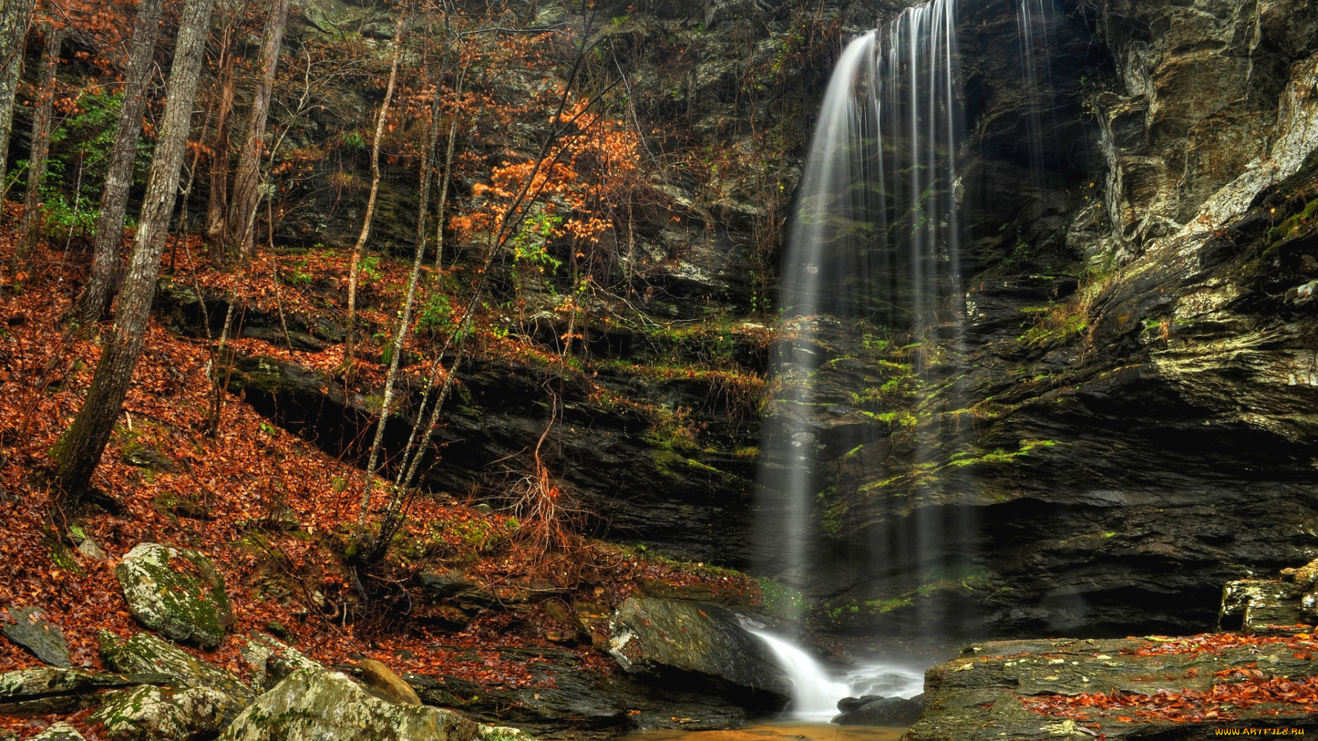 природа, водопады, поток, вода