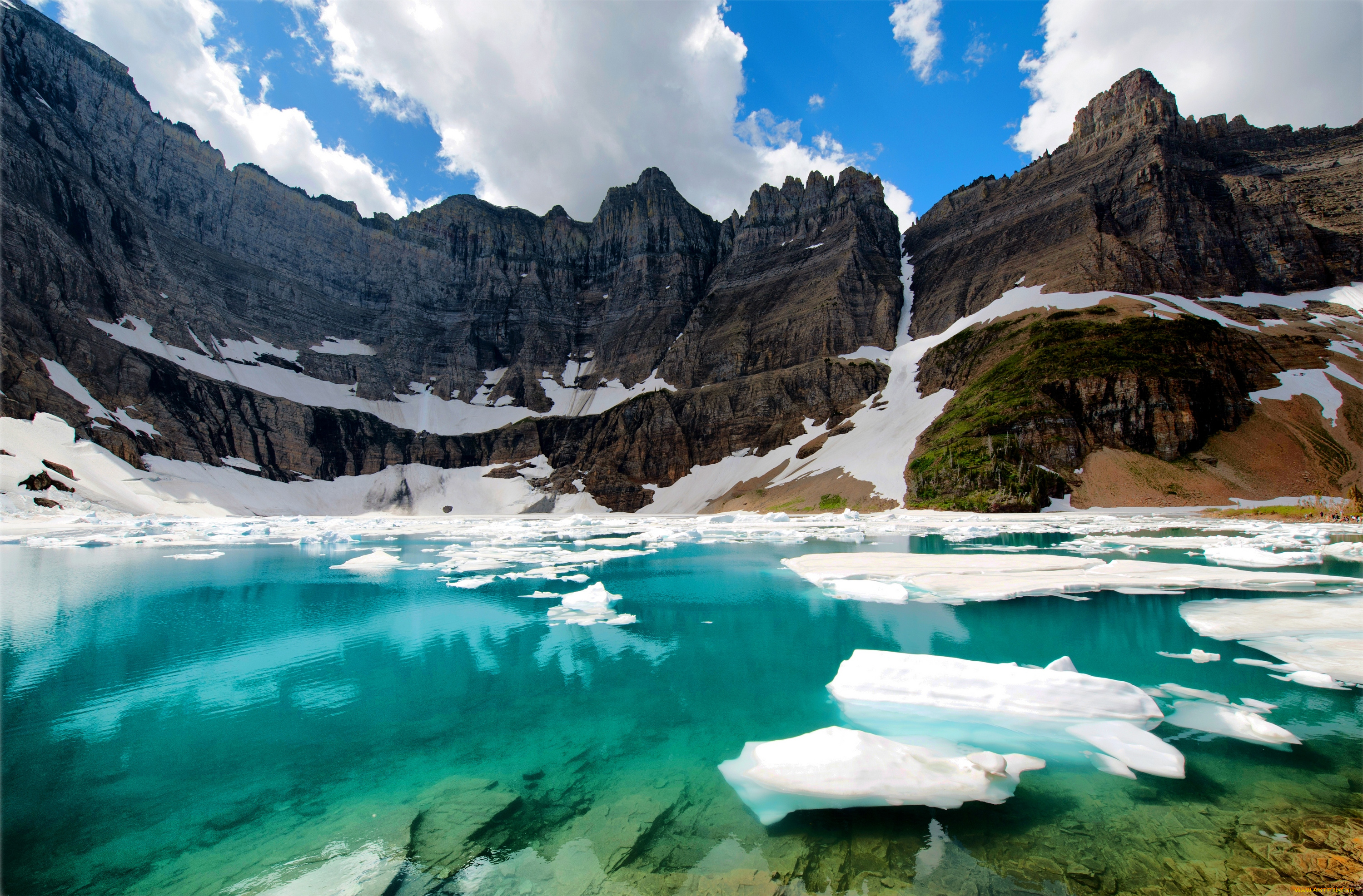 природа, айсберги, и, ледники, лед