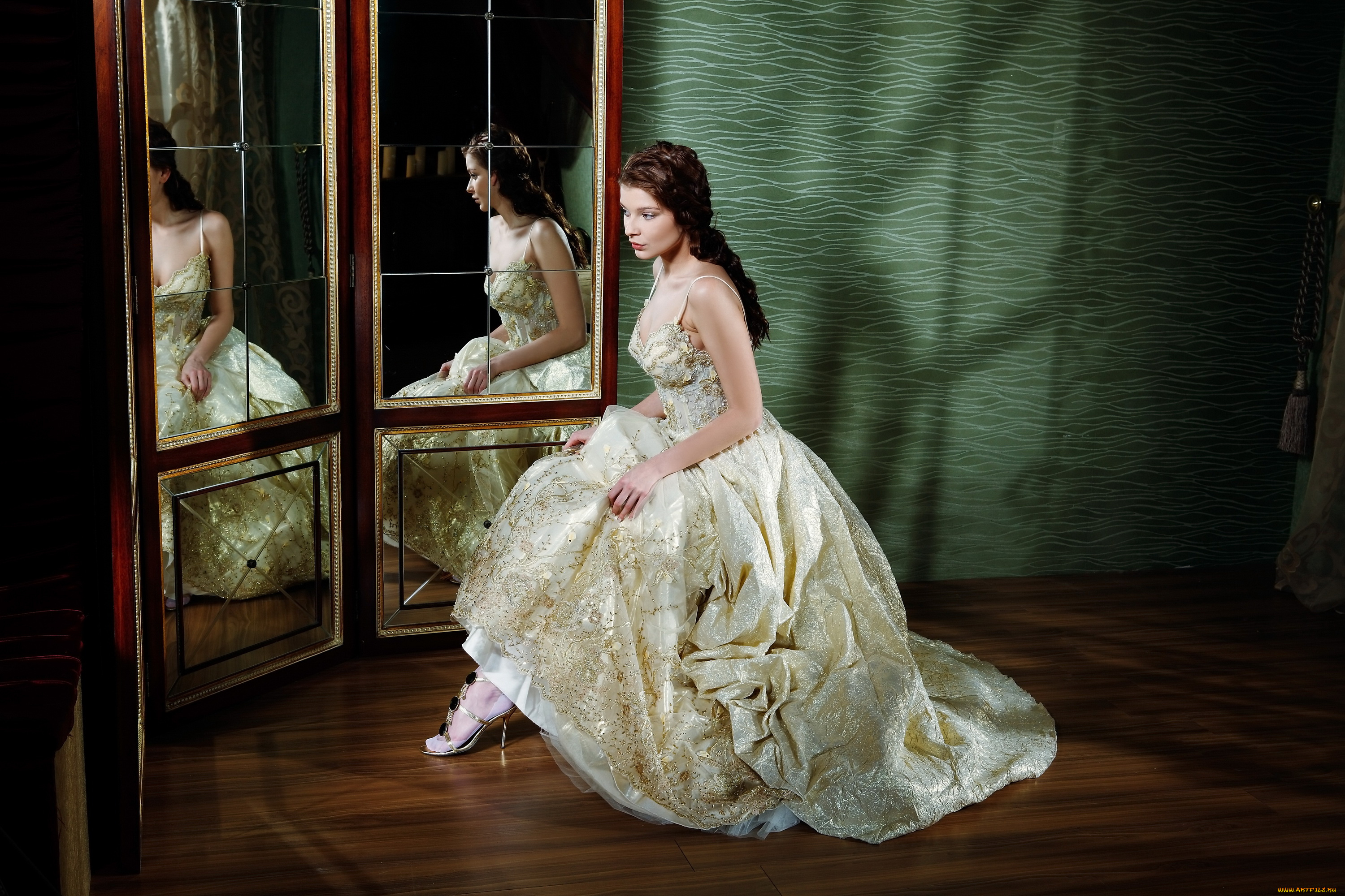девушки, анна, глазырина, , Іndiana, a, брюнетка, зеркало, платье, ann, glazyrina, indiana, a