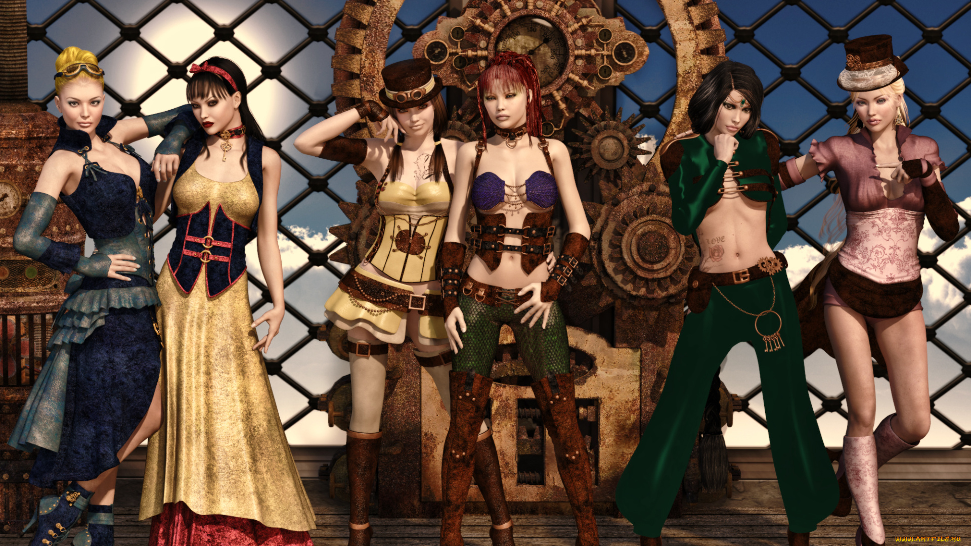 3д, графика, люди, , people, девушки, фон, взгляд