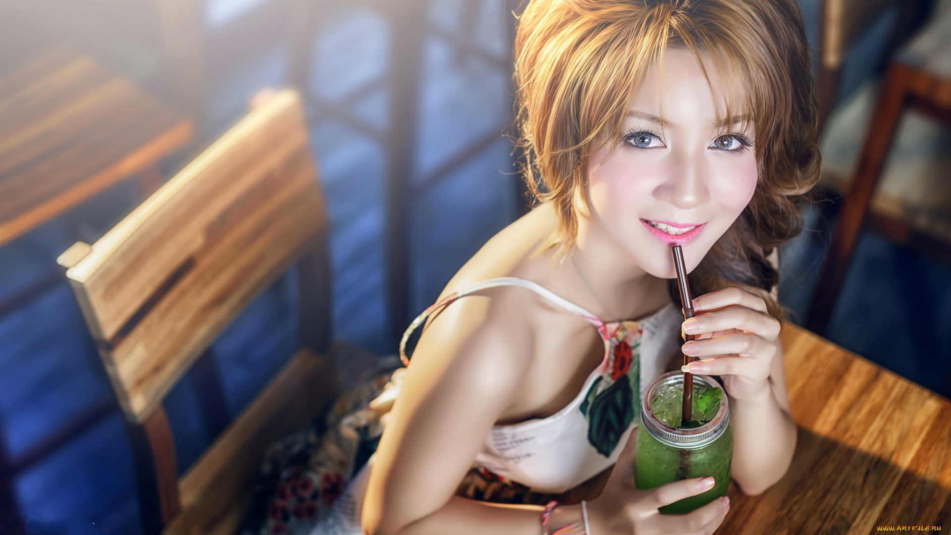 девушки, -unsort, , азиатки, взгляд, лицо