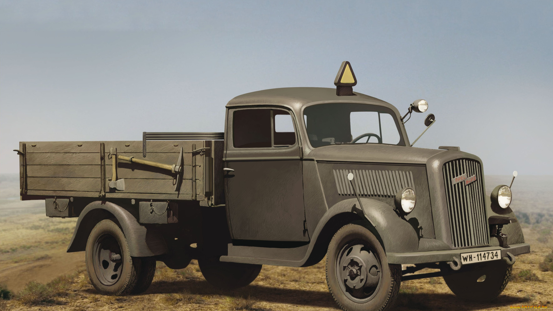 рисованное, армия, фон, автомобиль