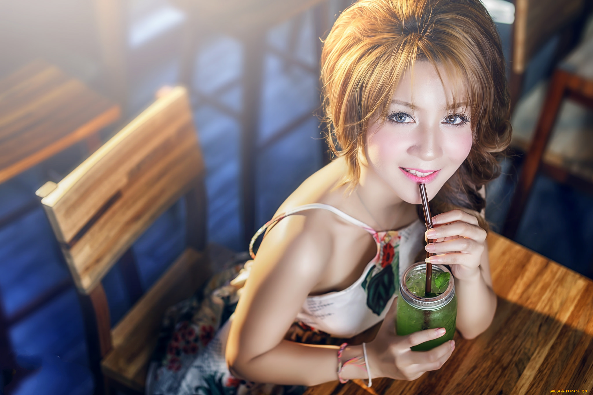 девушки, -unsort, , азиатки, взгляд, лицо