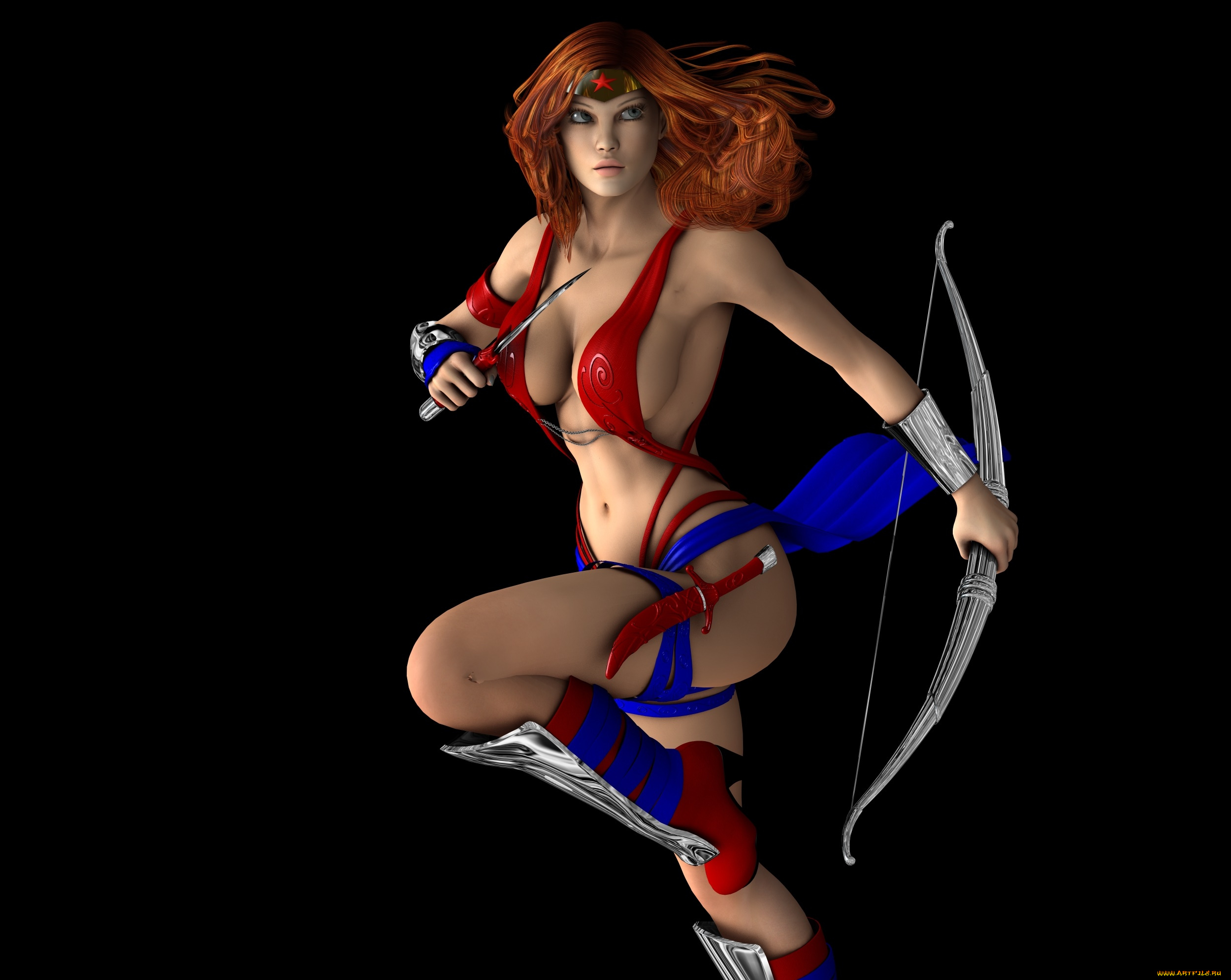 3д, графика, амазонки, , amazon, фон, взгляд, девушка, оружие