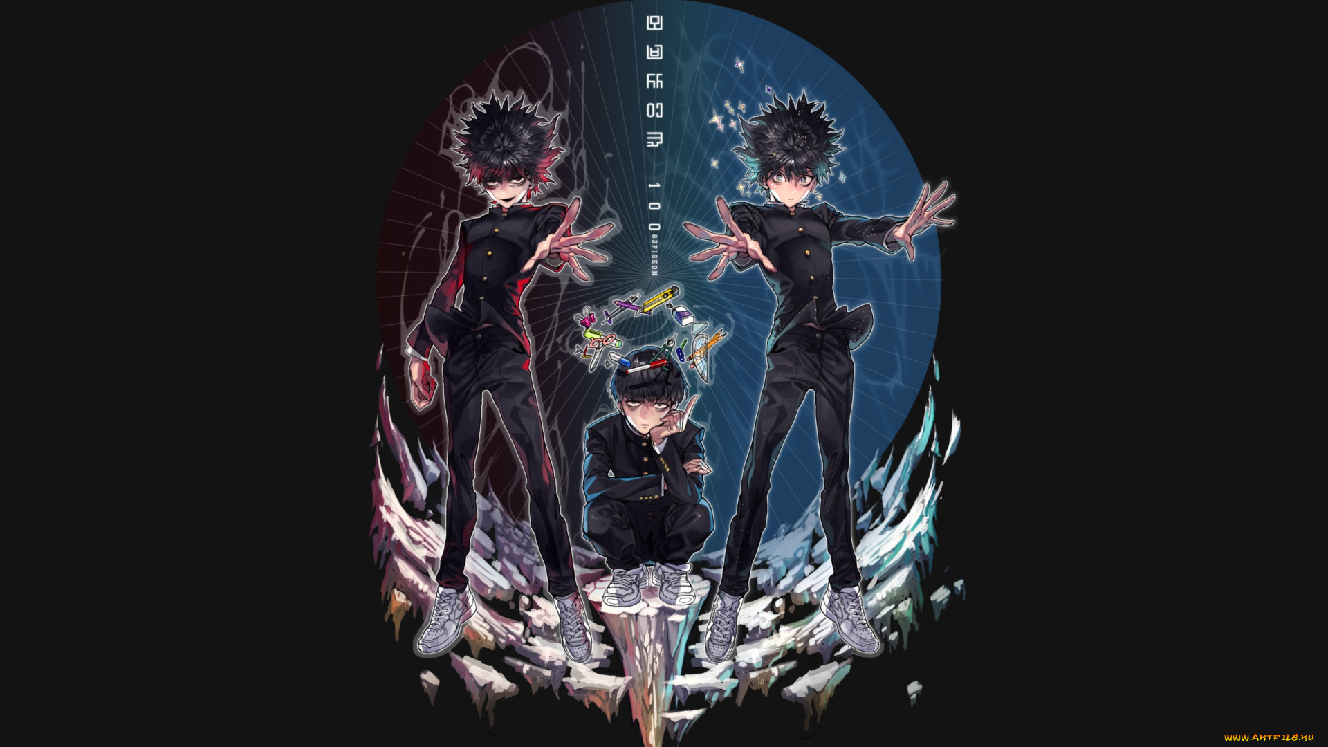 аниме, mob, psycho, 100, кагеяма, шигео