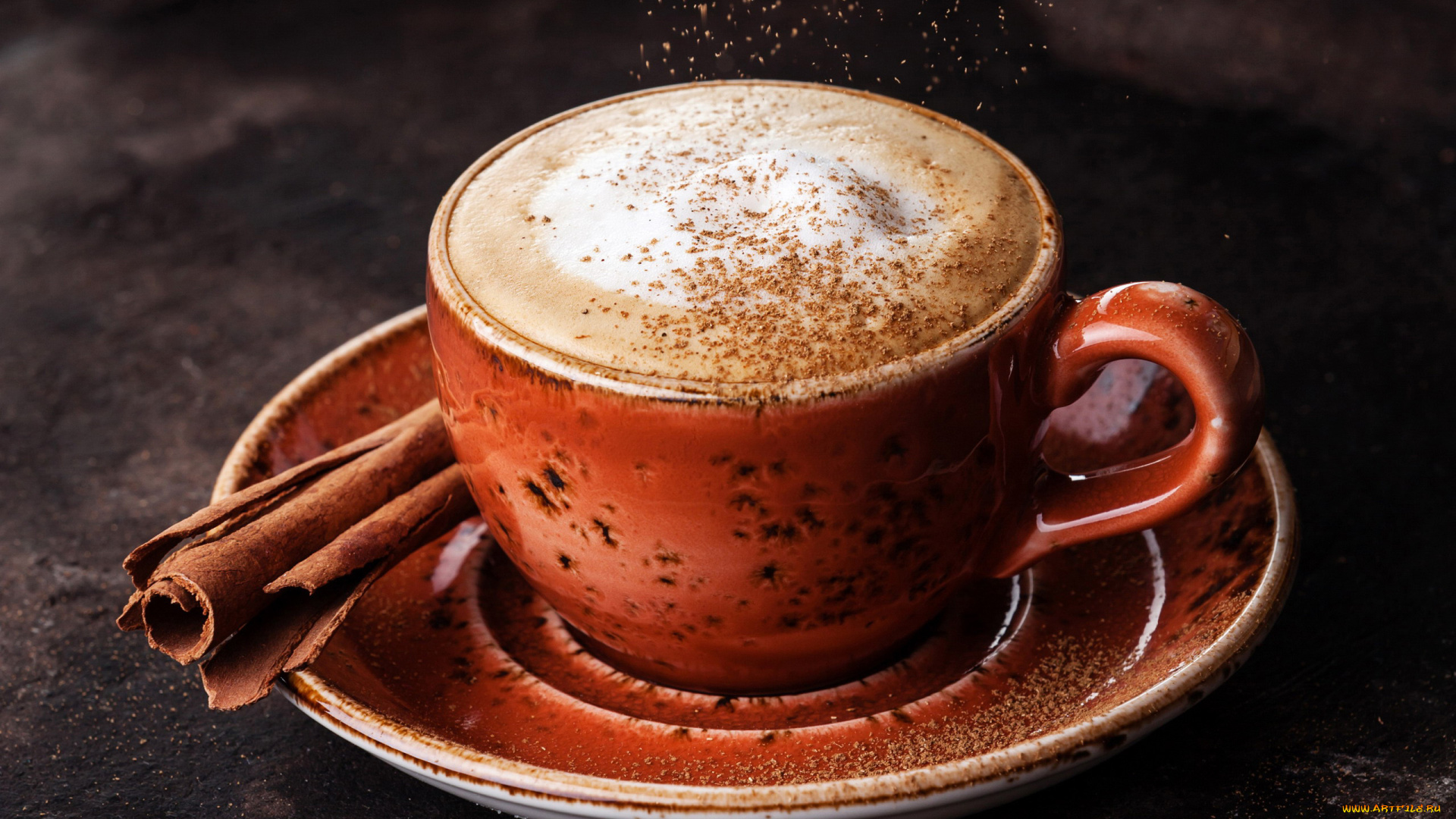 еда, кофе, , кофейные, зёрна, корица, напиток, блюдце, чашка