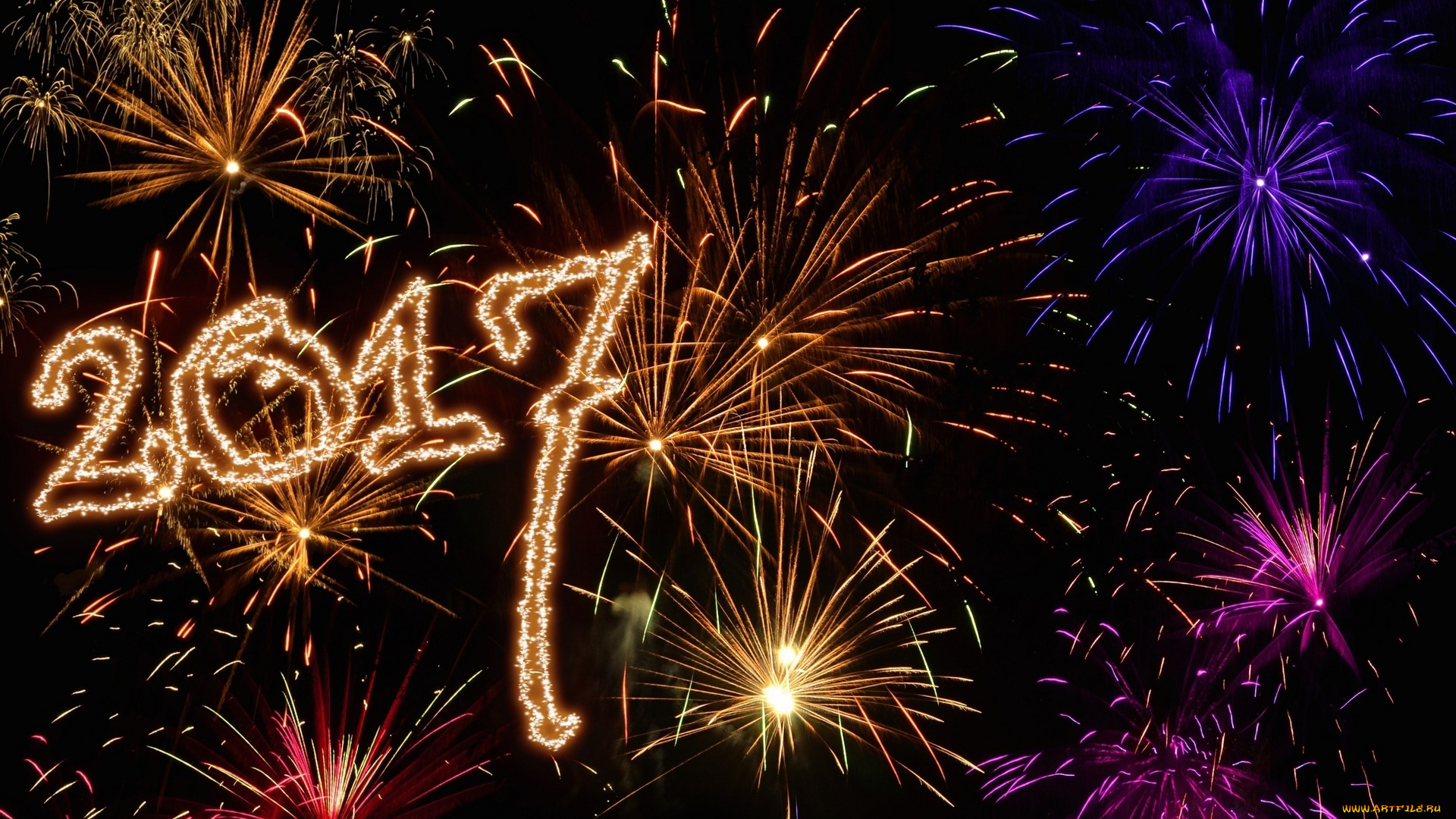 праздничные, -, разное, , новый, год, салют, фейерверк, цифры, год