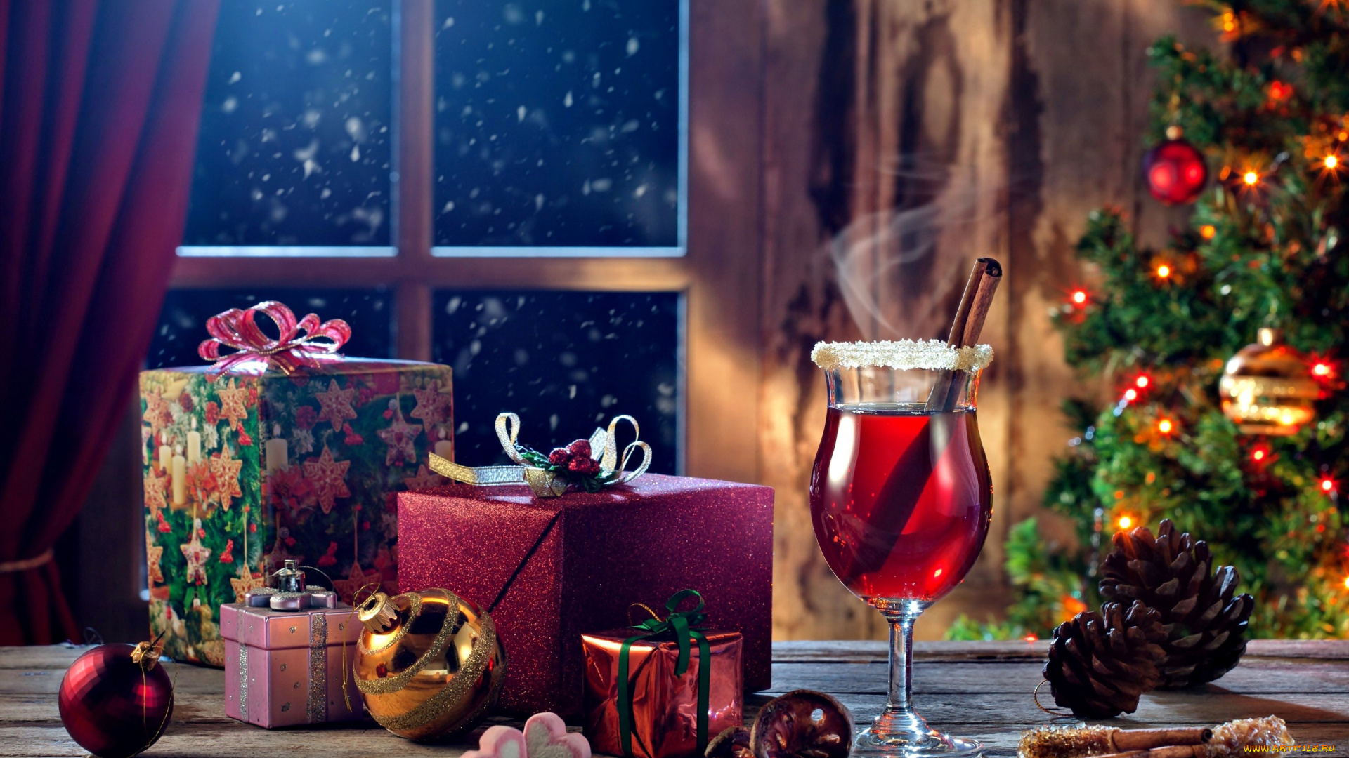 праздничные, -, разное, , новый, год, шары, глинтвейн, подарки, шишки