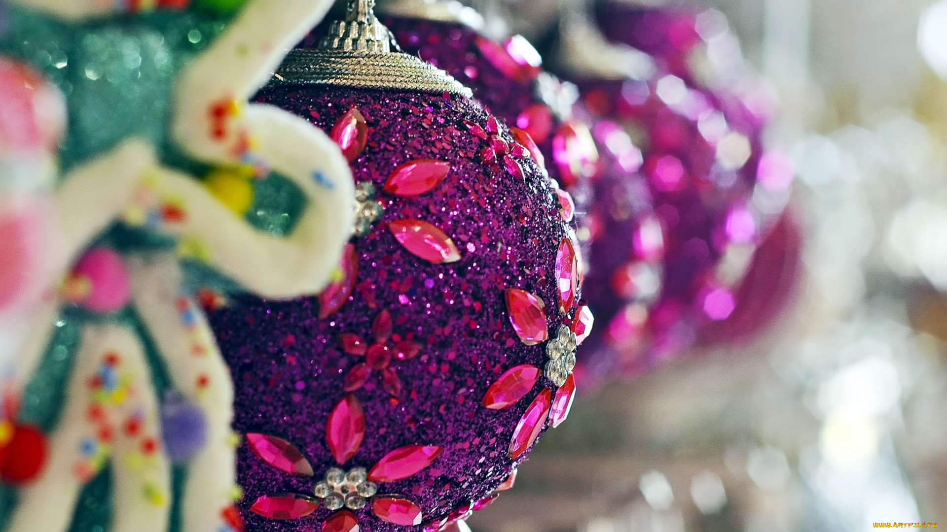 праздничные, шары, боке