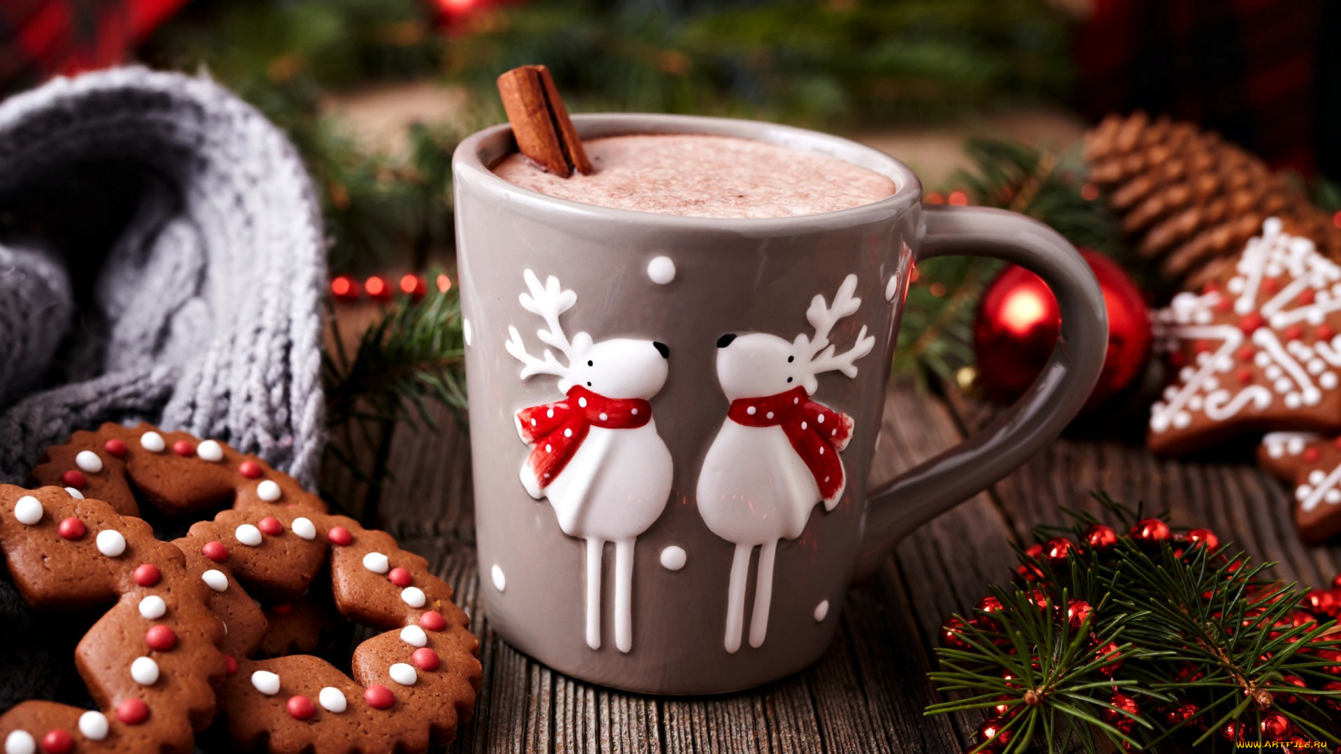 праздничные, угощения, бусы, какао, печенье