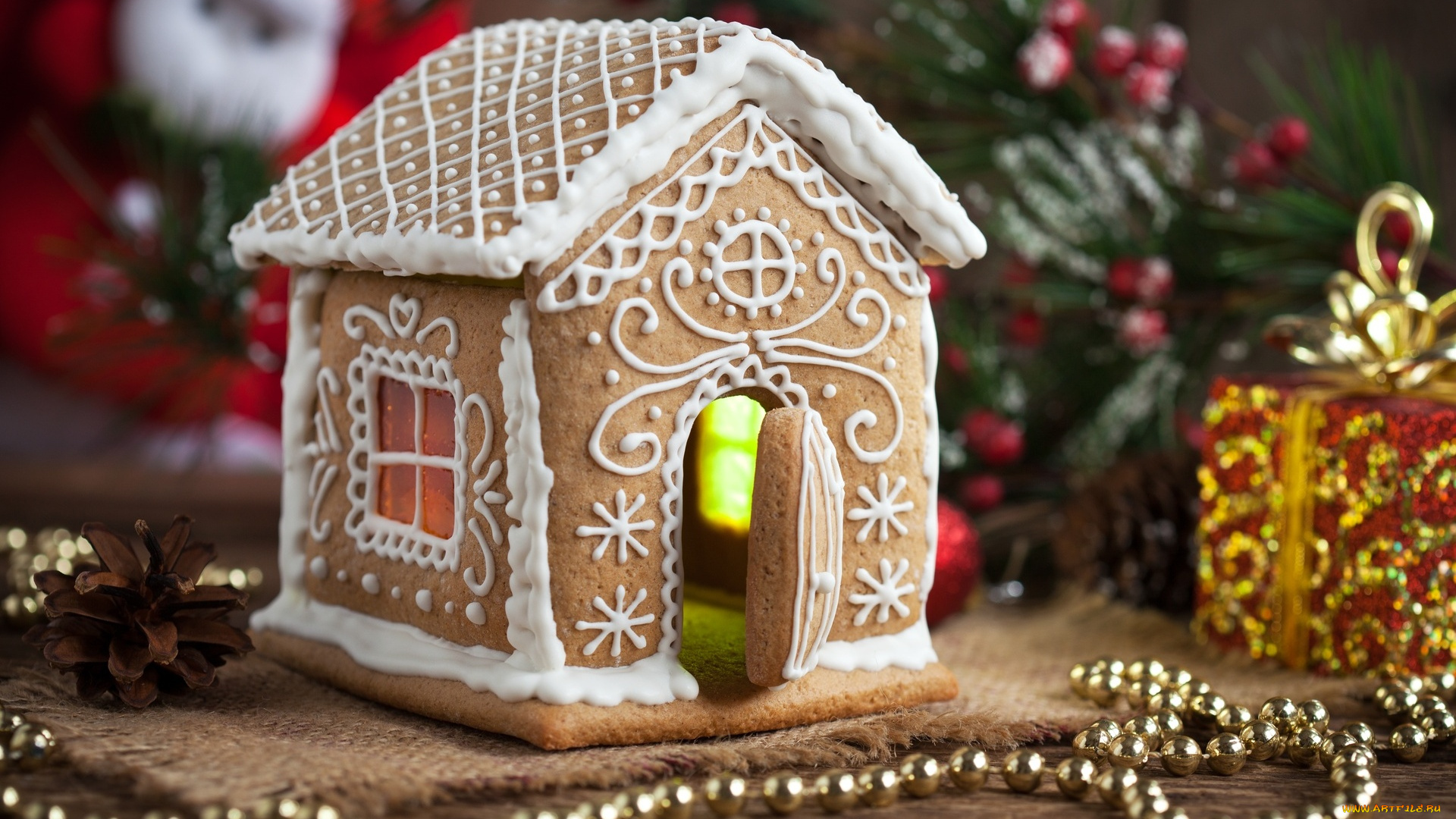 праздничные, угощения, пряник, ёлка, шишка, домик