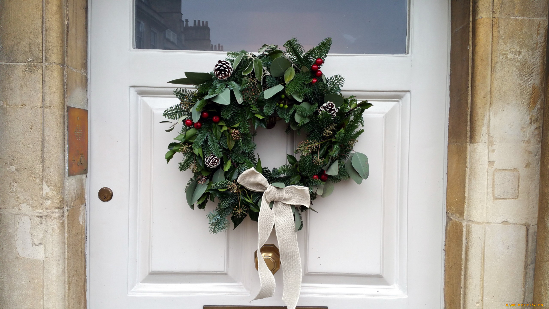 праздничные, украшения, бант, венок