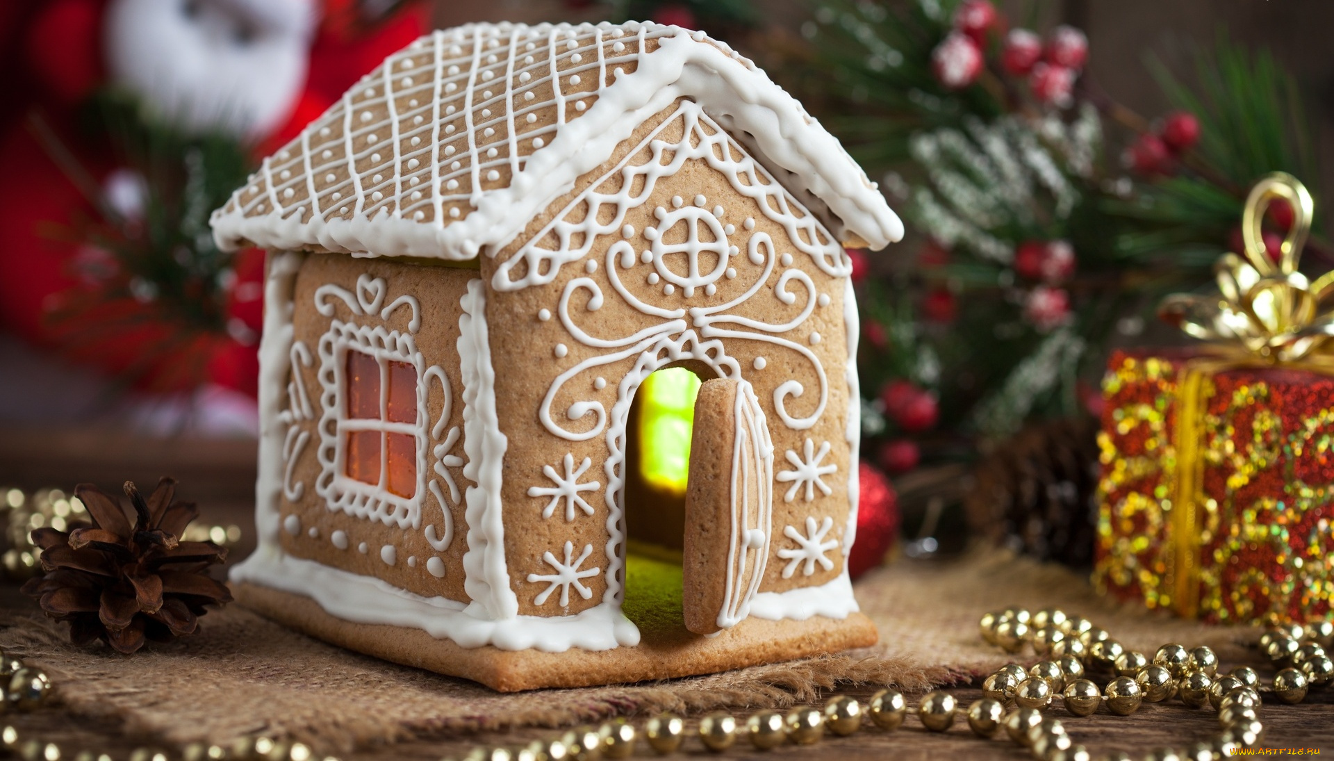 праздничные, угощения, пряник, ёлка, шишка, домик