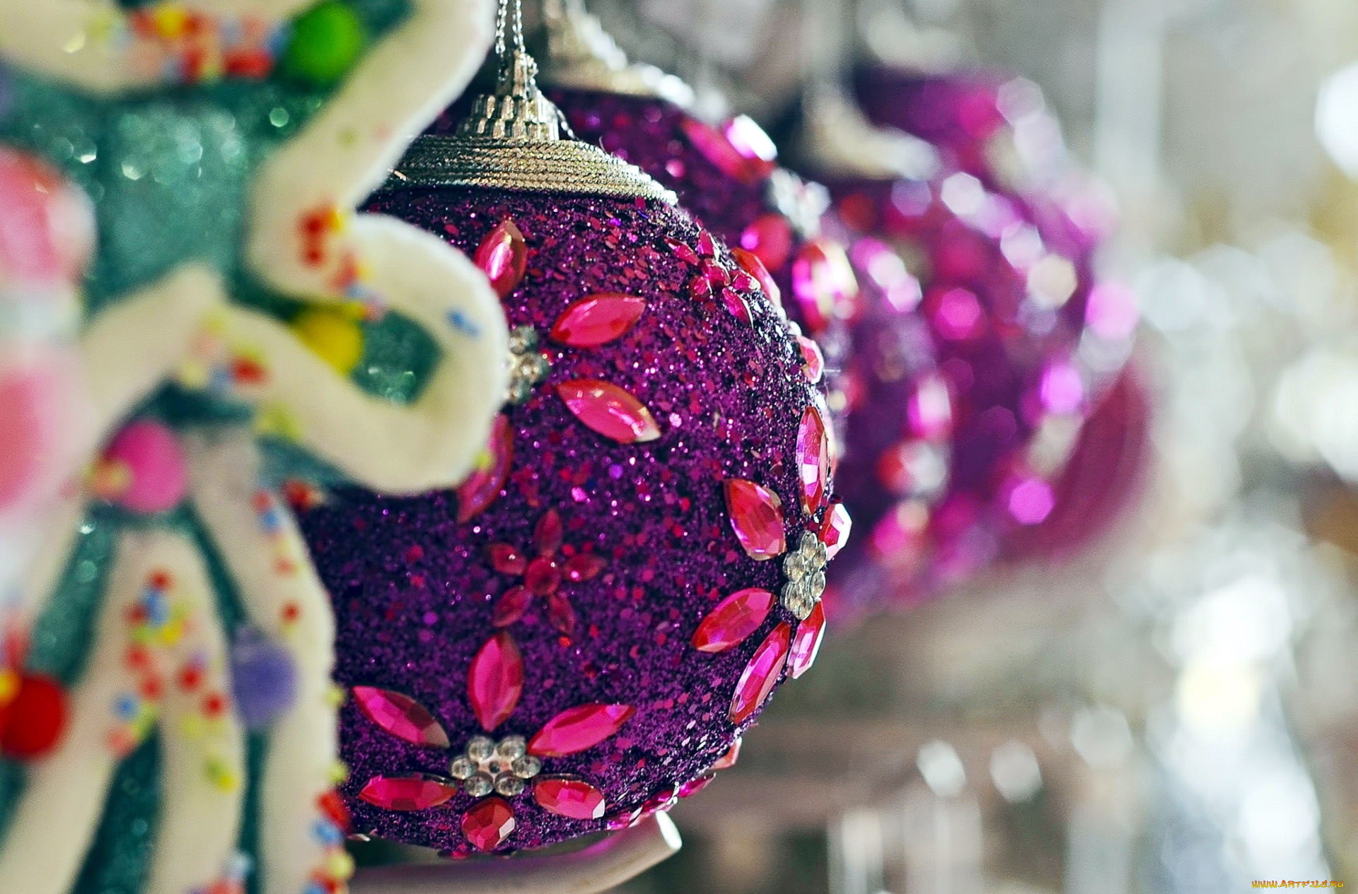 праздничные, шары, боке