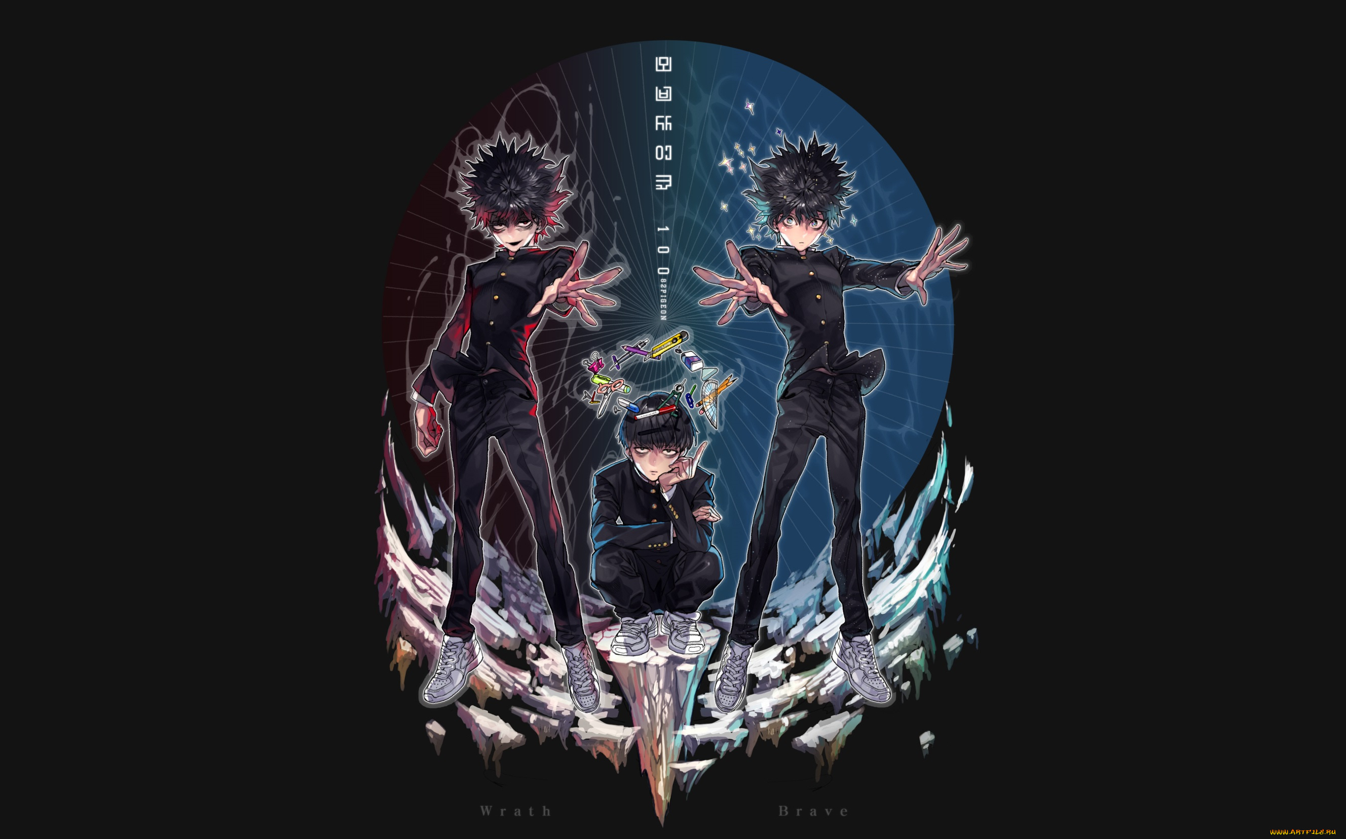 аниме, mob, psycho, 100, кагеяма, шигео