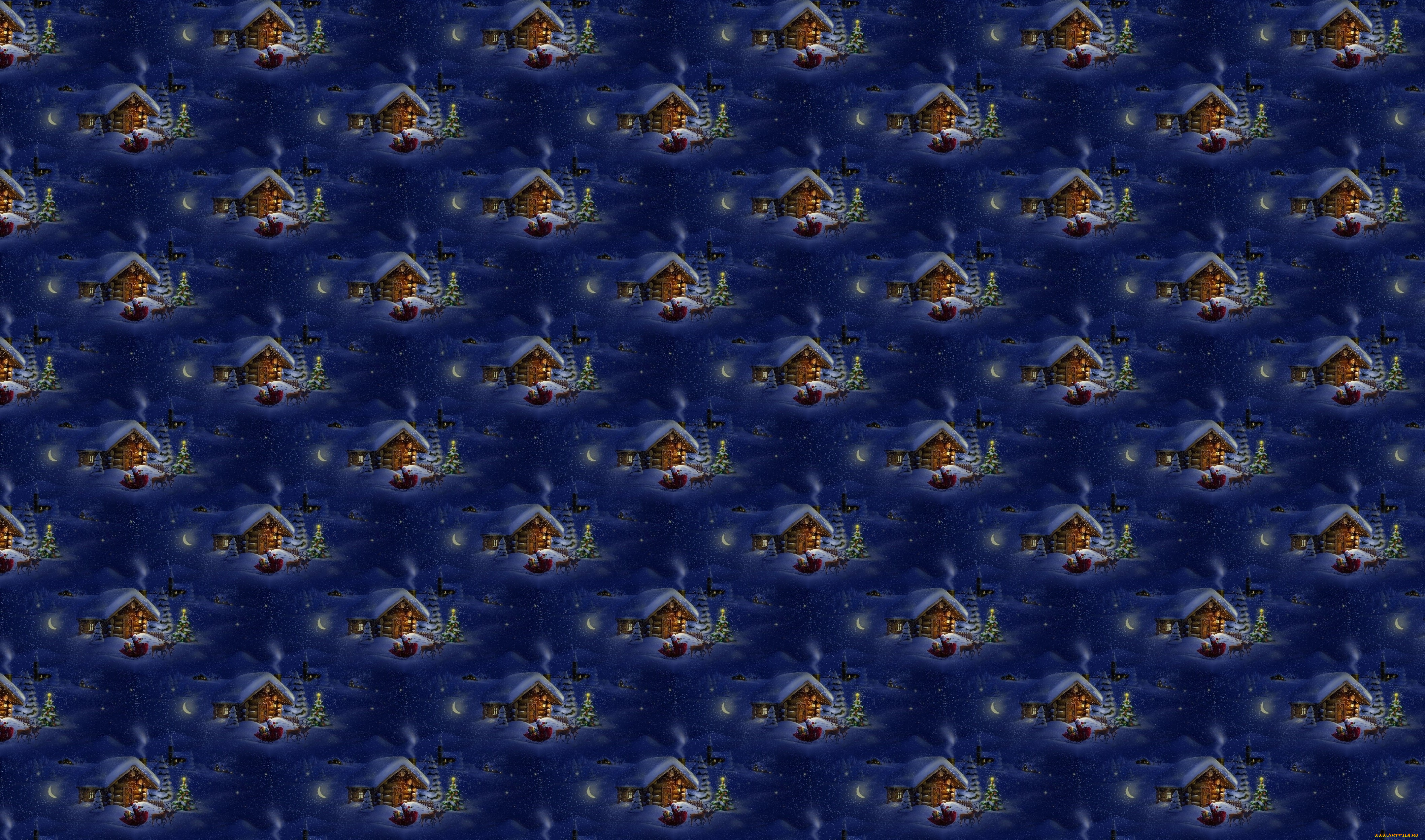 праздничные, векторная, графика, , новый, год, текстура, новый, год, олени, санта, клаус, деревня, новогодняя, ночь, домик, подарки, праздник, снег, фон, арт, зима, сугроб
