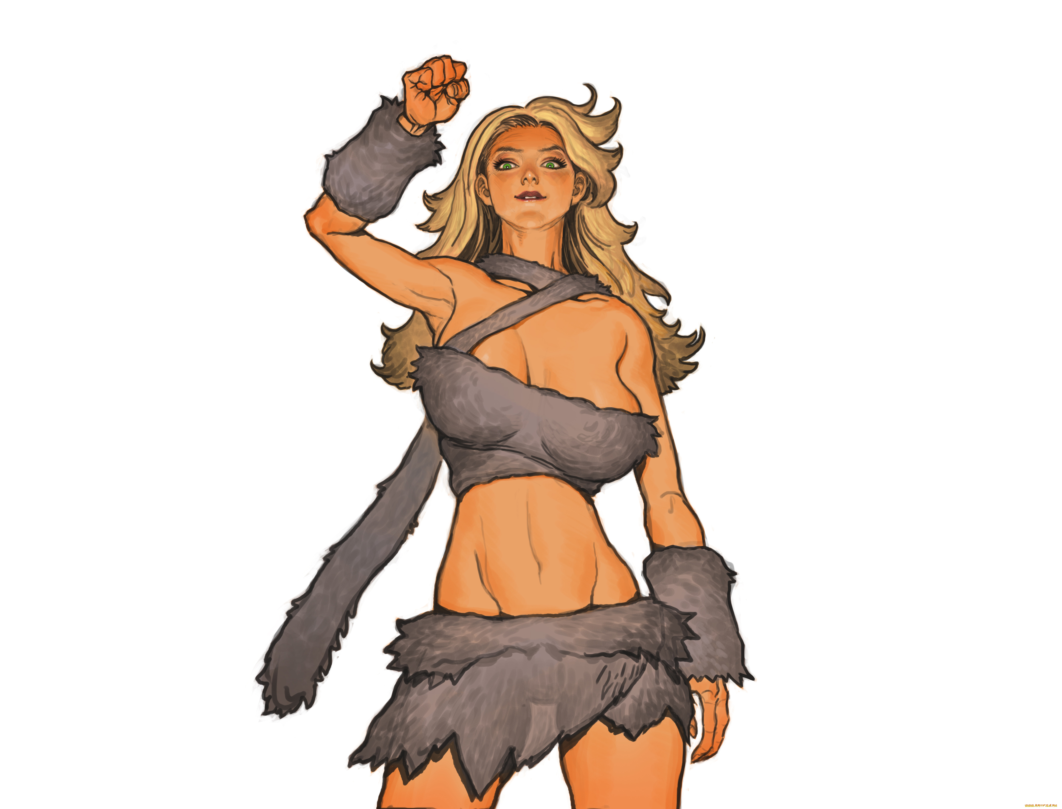 рисованное, люди, девушка, фон, взгляд