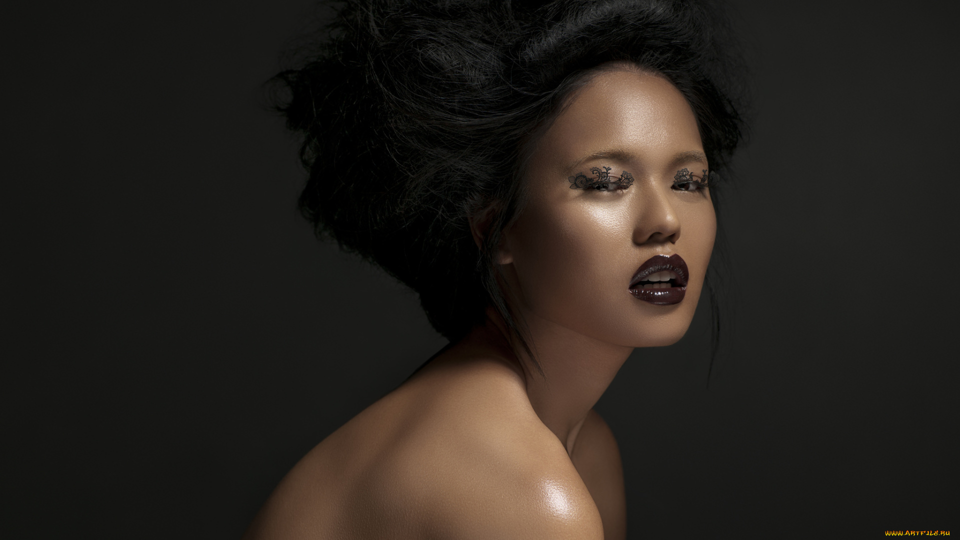 девушки, -unsort, , лица, , портреты, девушка, причёска, фотомодель, макияж, портрет, ресницы, лицо, взгляд, азиатка, модель