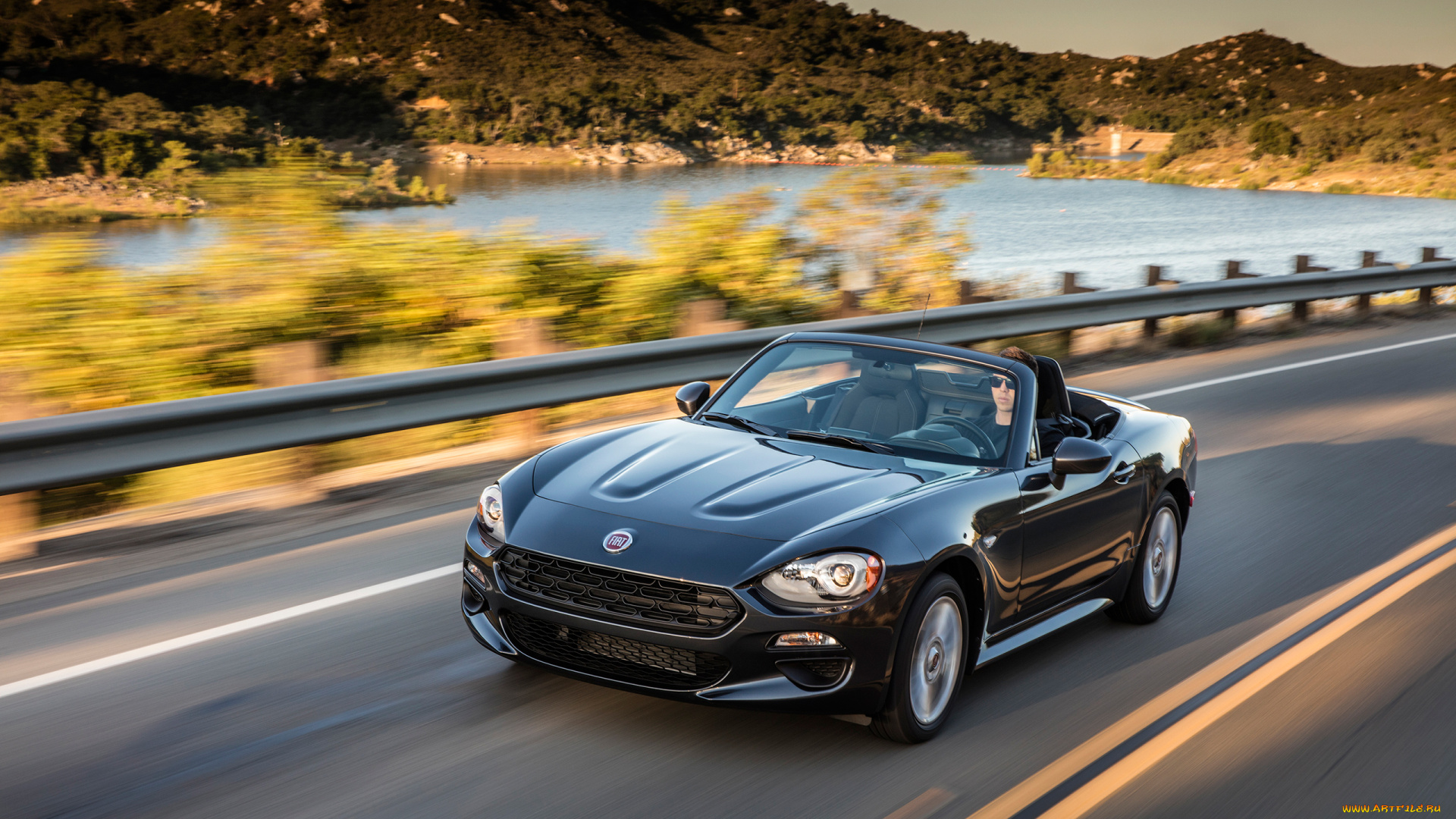 fiat, 124, spider, classica, 2016, автомобили, fiat, чёрный, 2016, classica, spider, 124