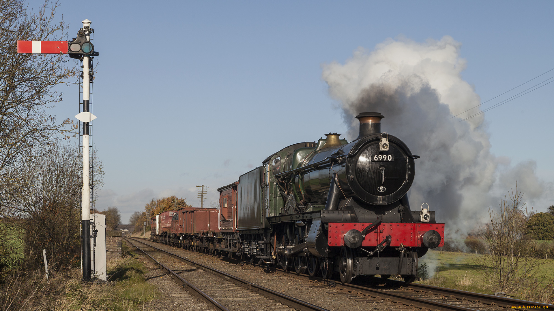 техника, паровозы, локомотив, состав