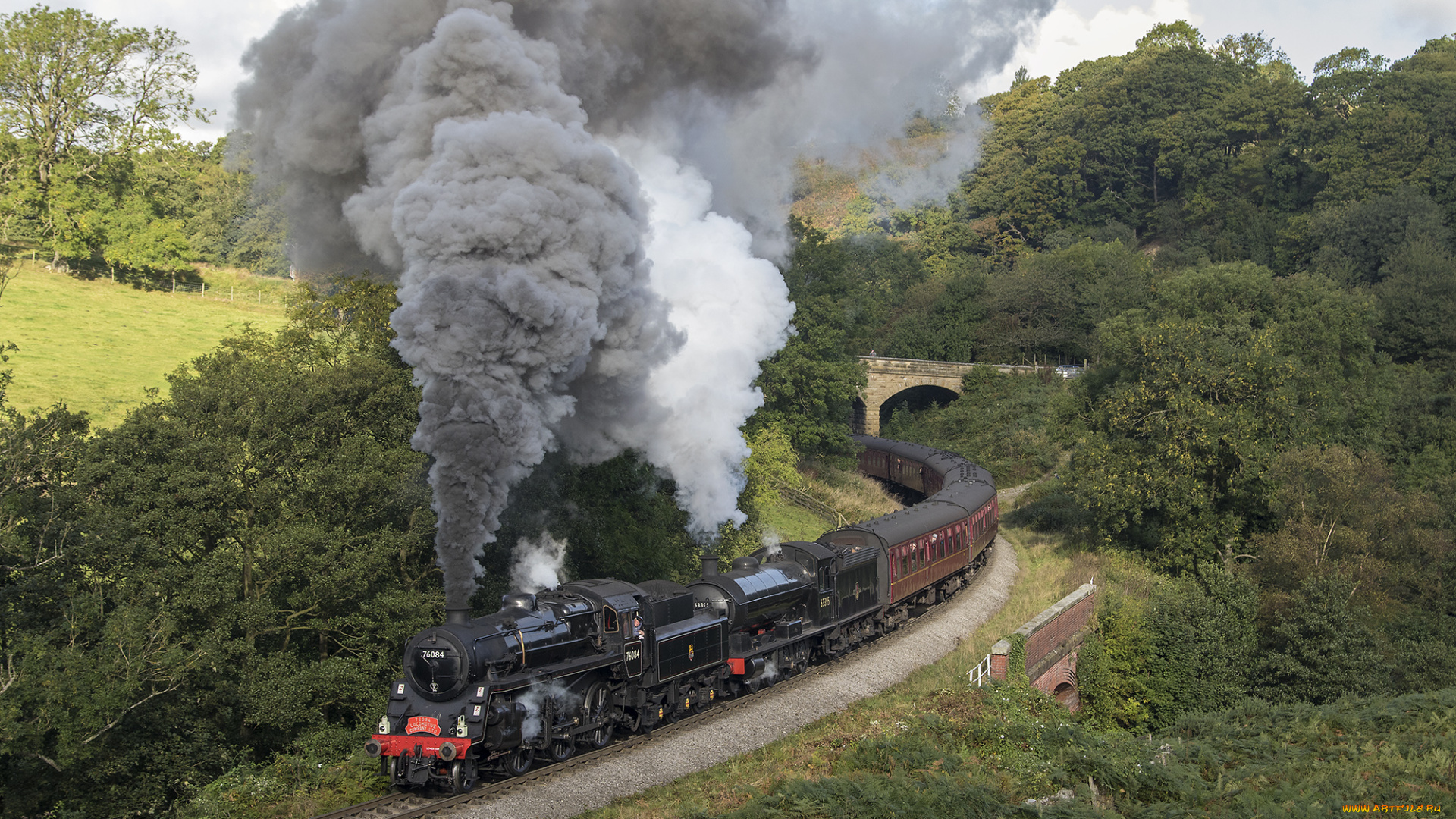 техника, паровозы, локомотив, состав