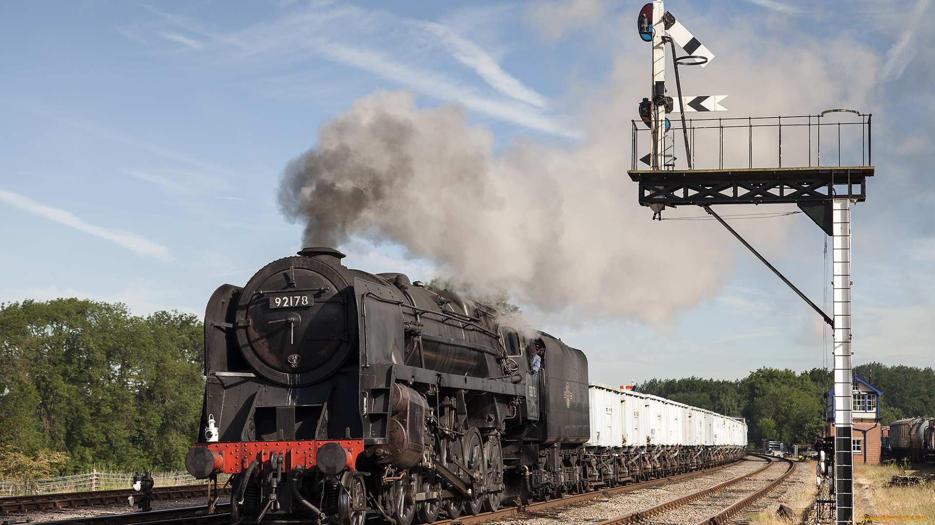 техника, паровозы, локомотив, состав