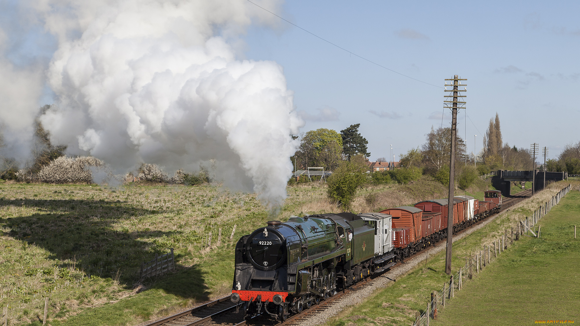 техника, паровозы, локомотив, состав