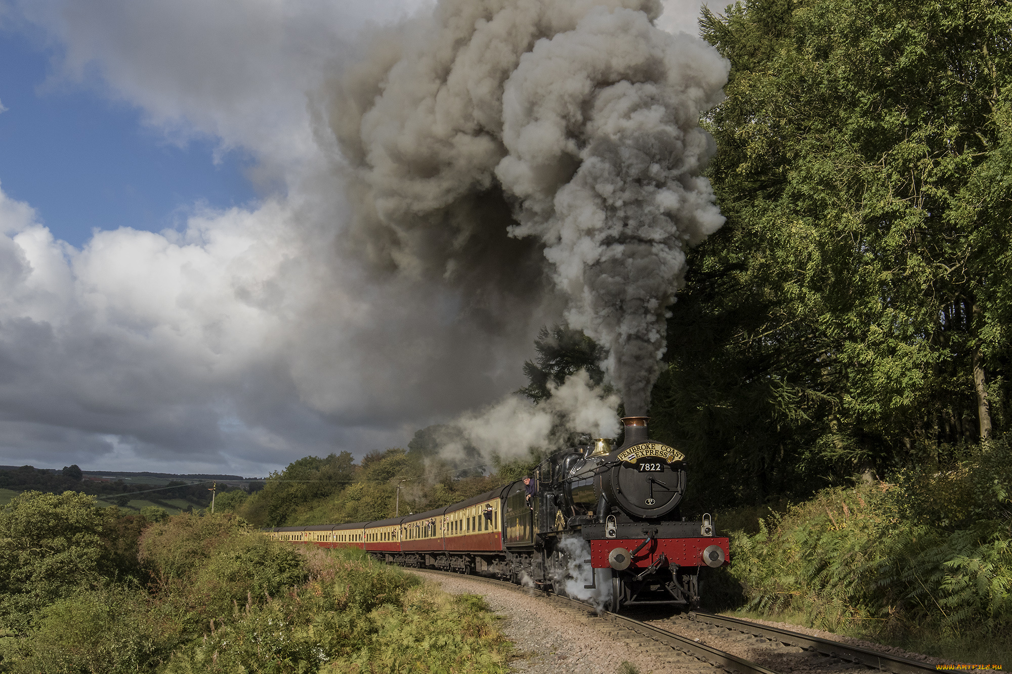 техника, паровозы, локомотив, состав