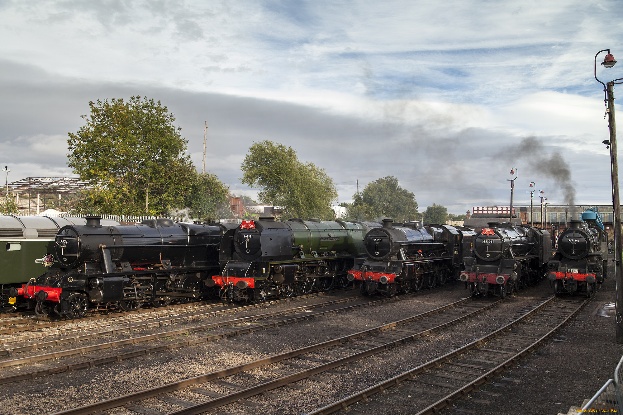 техника, паровозы, локомотив, состав