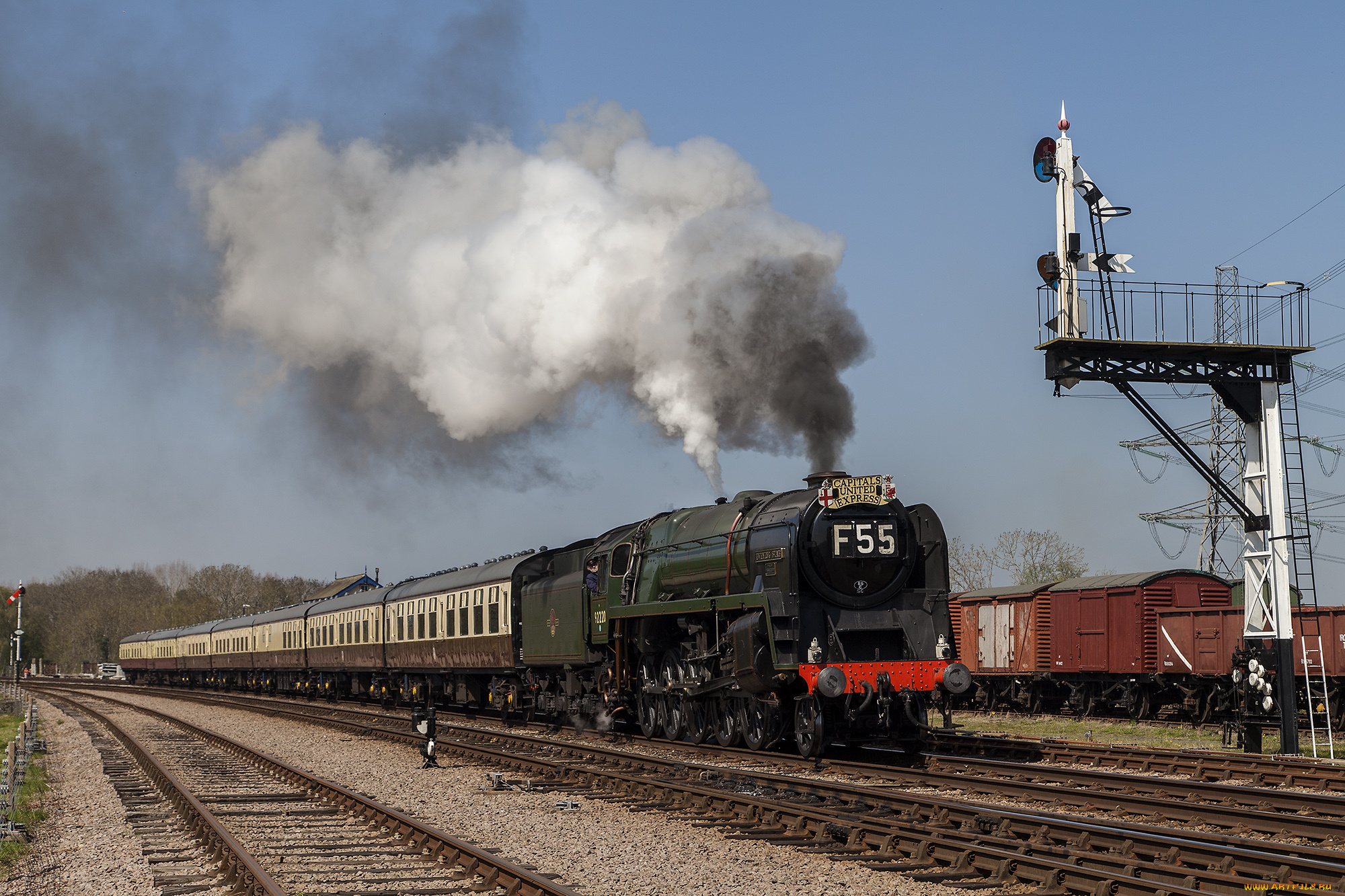 техника, паровозы, локомотив, состав