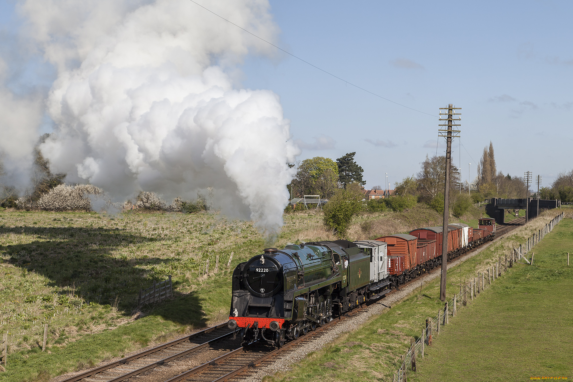 техника, паровозы, локомотив, состав
