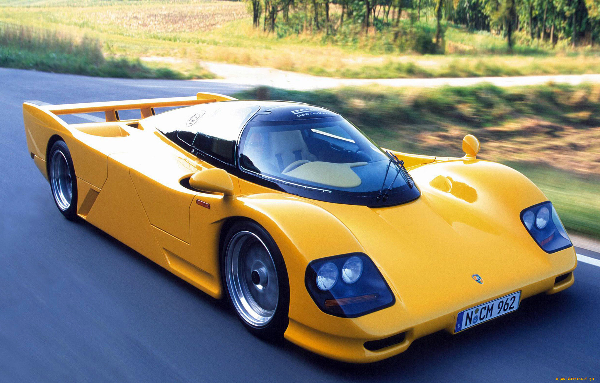 porsche, dauer, 962, le, mans, based, on, porsche, 962, 1994, автомобили, porsche, le, mans, dauer, жёлтый, 1994, 962, based