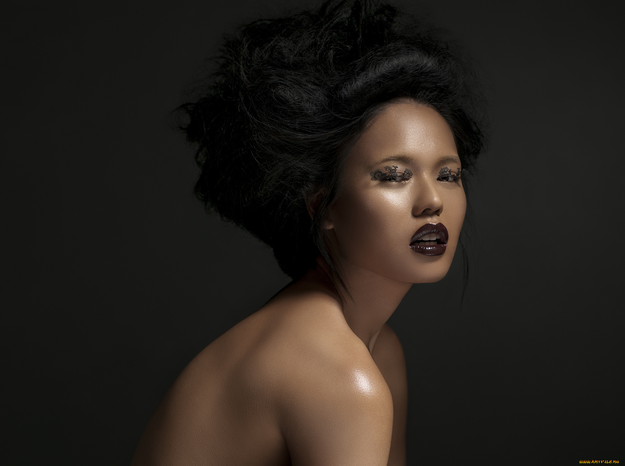 девушки, -unsort, , лица, , портреты, девушка, причёска, фотомодель, макияж, портрет, ресницы, лицо, взгляд, азиатка, модель